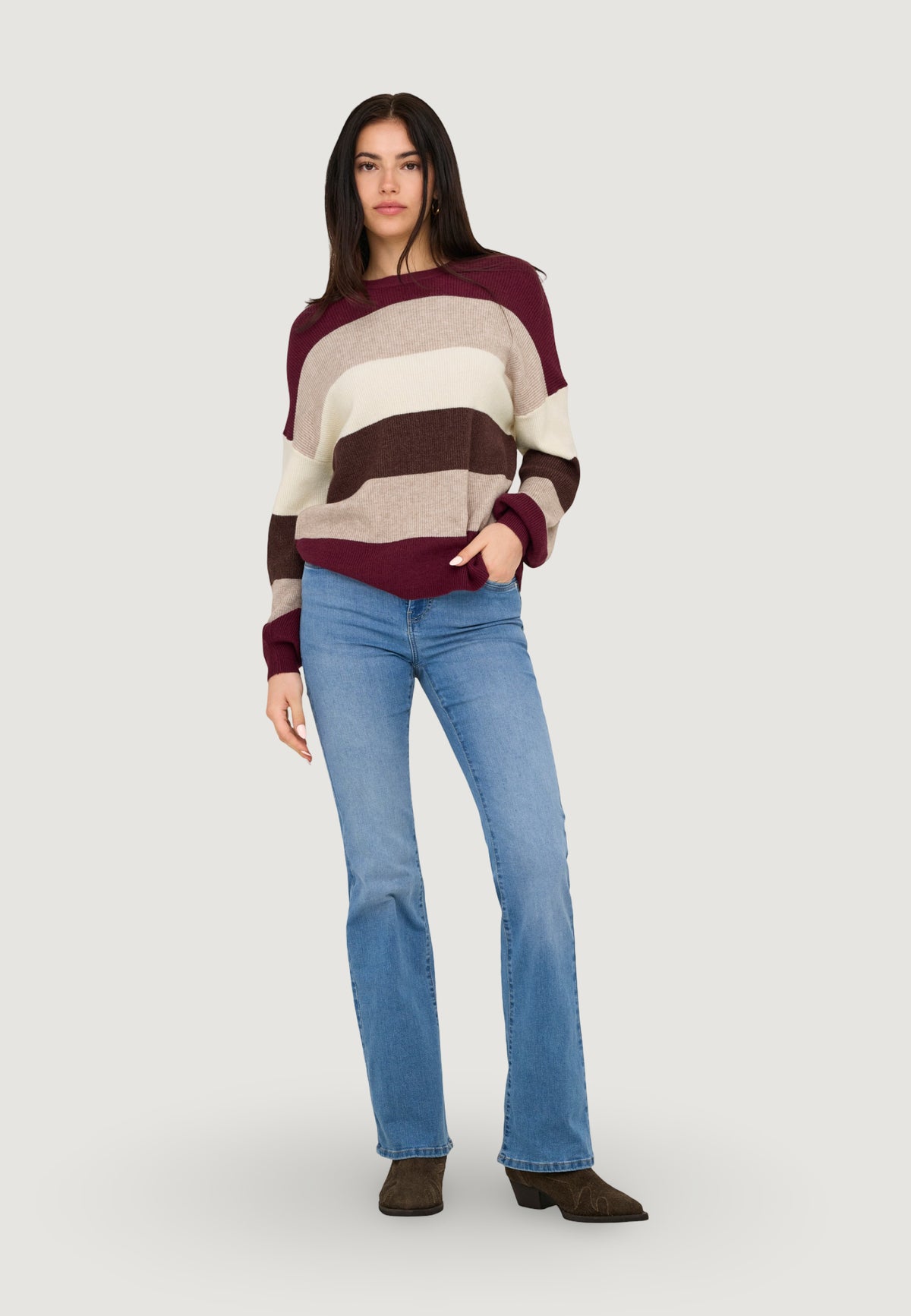 Maglione Only ONLATIA L/S STRIPE PULLOV KNT NOOS