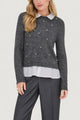 Maglione Only ONLDOLLY LS WOVEN MIX PEARL PULL CC KNT