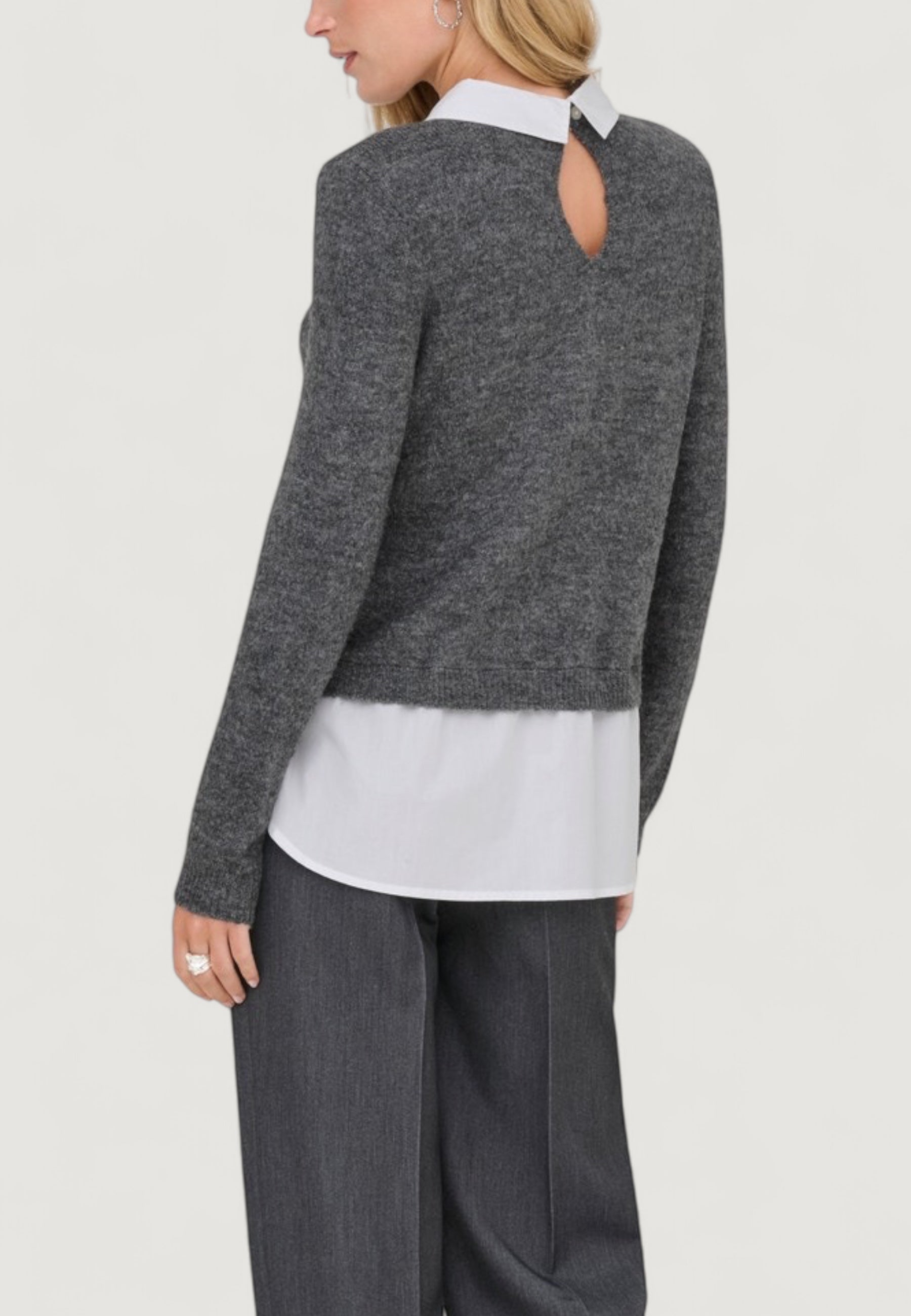 Maglione Only ONLDOLLY LS WOVEN MIX PEARL PULL CC KNT