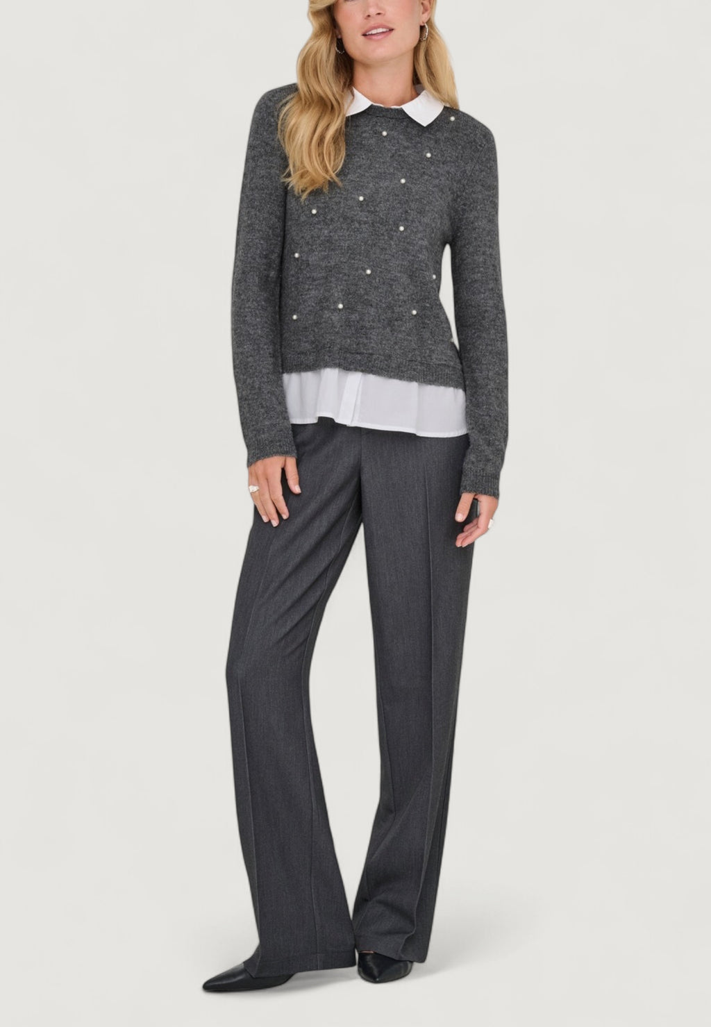 Maglione Only ONLDOLLY LS WOVEN MIX PEARL PULL CC KNT