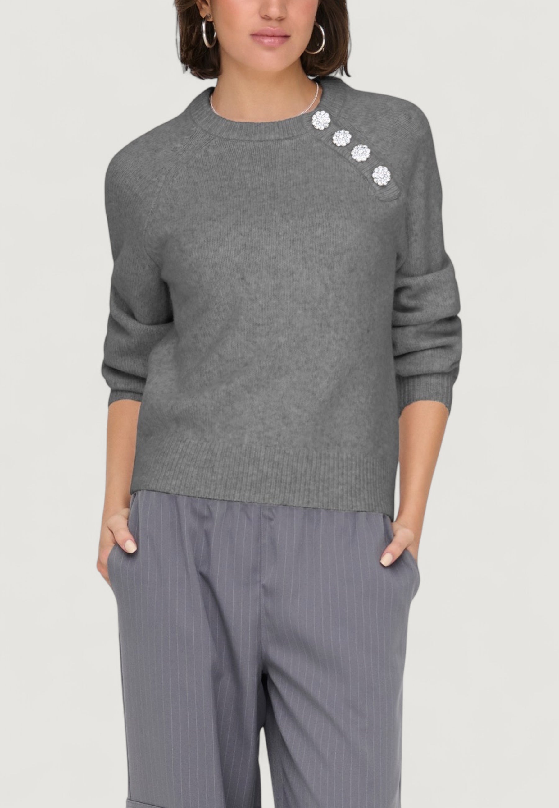 Maglione Only Onllauren Life Ls O-Neck Button Knt