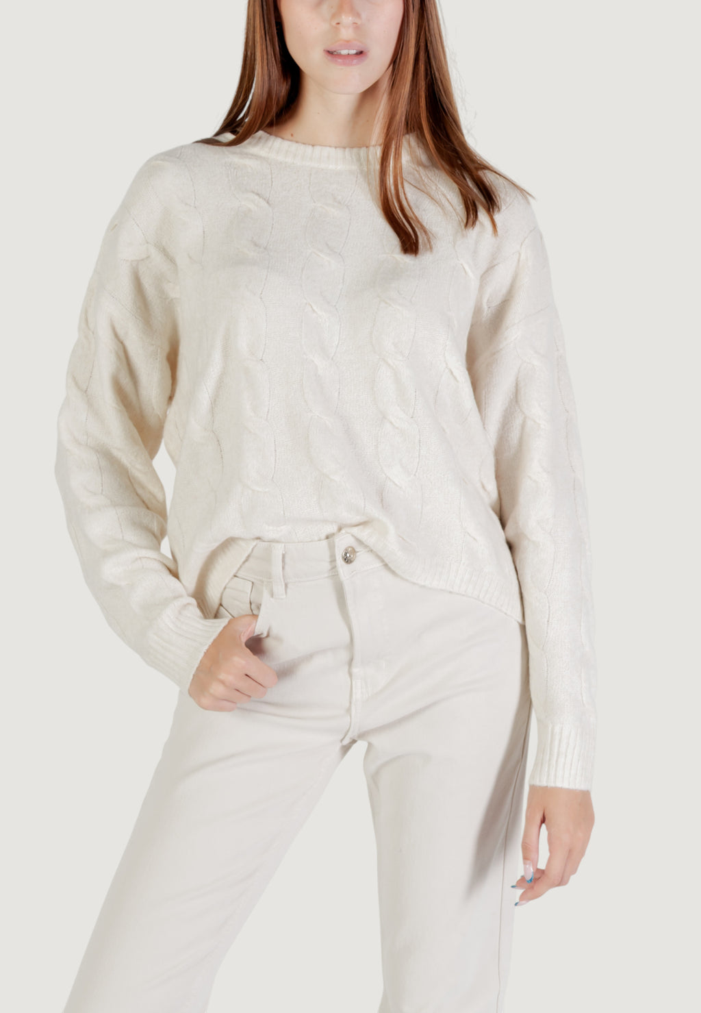 Maglione Only ONLJEANETT LIFE LS CABLE O-NECK CC KNT
