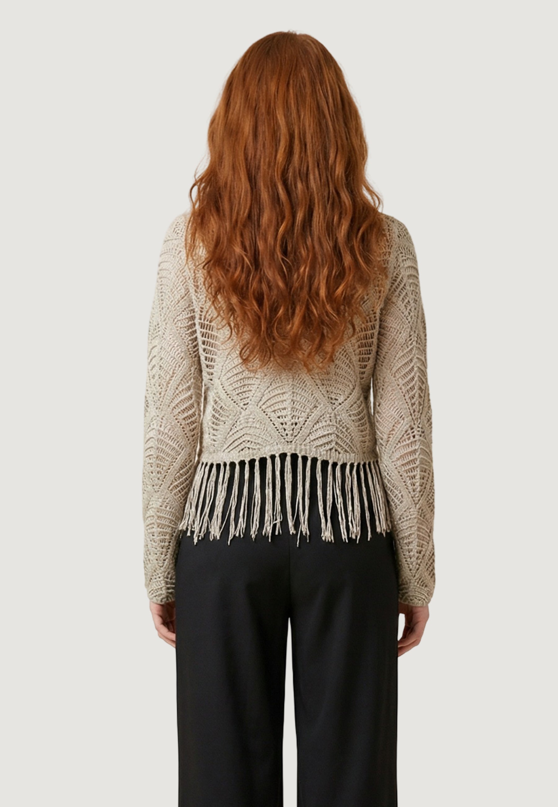 Maglione Only Onlleonie Ls Structur Fring Oneck Cc Knt