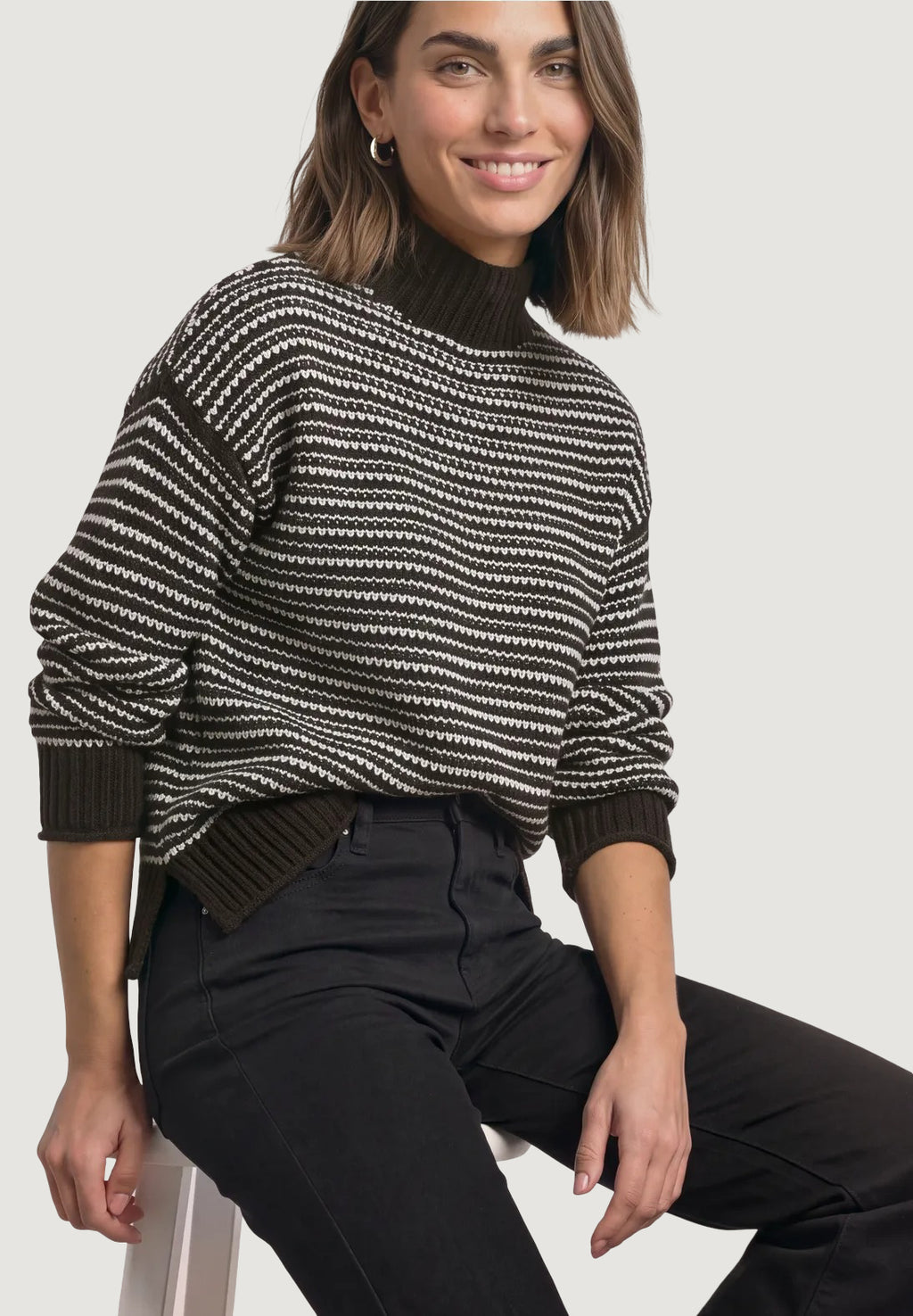 Maglione Street One LTD QR_velvet sweater striped