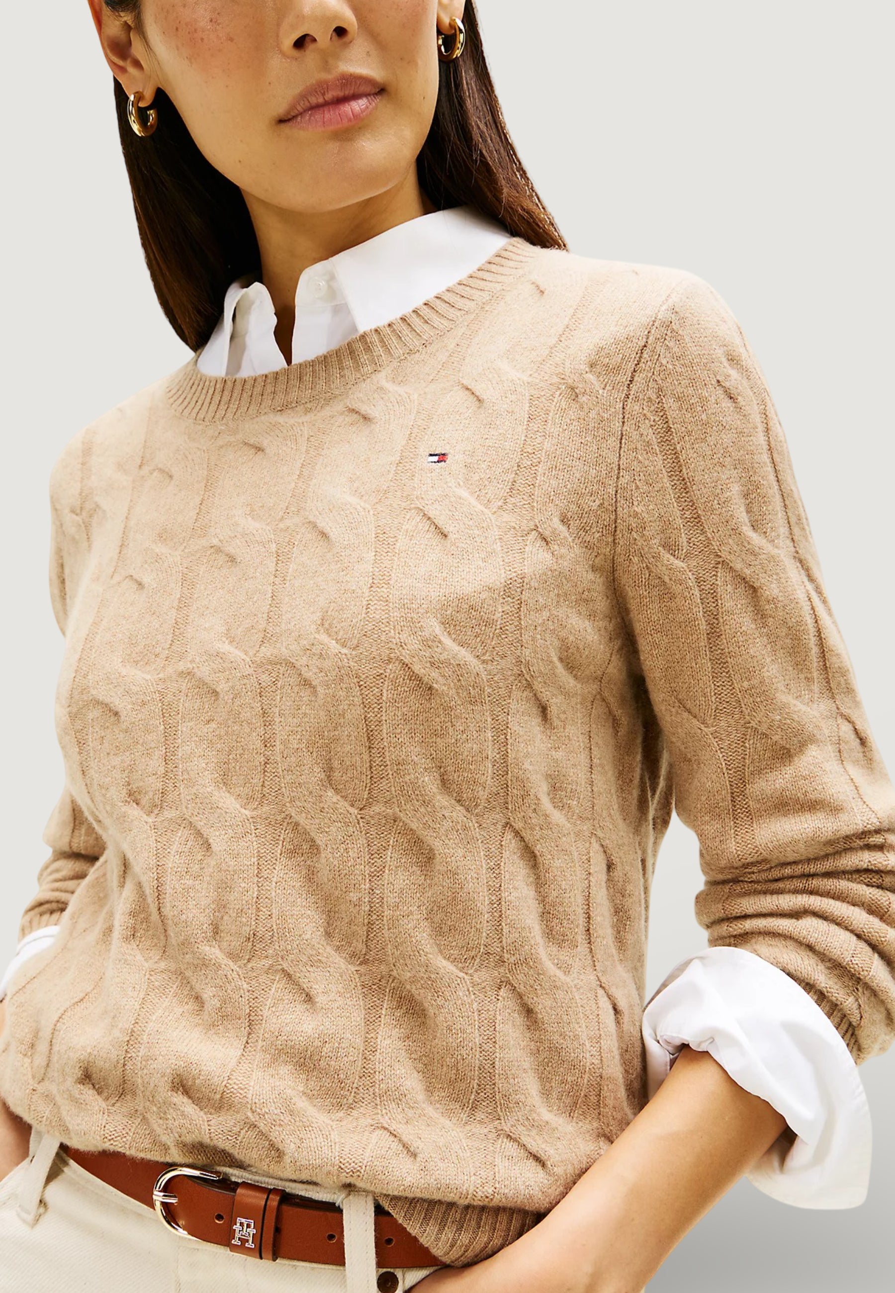 Maglione Tommy Hilfiger SOFT WOOL CABLE C-NK