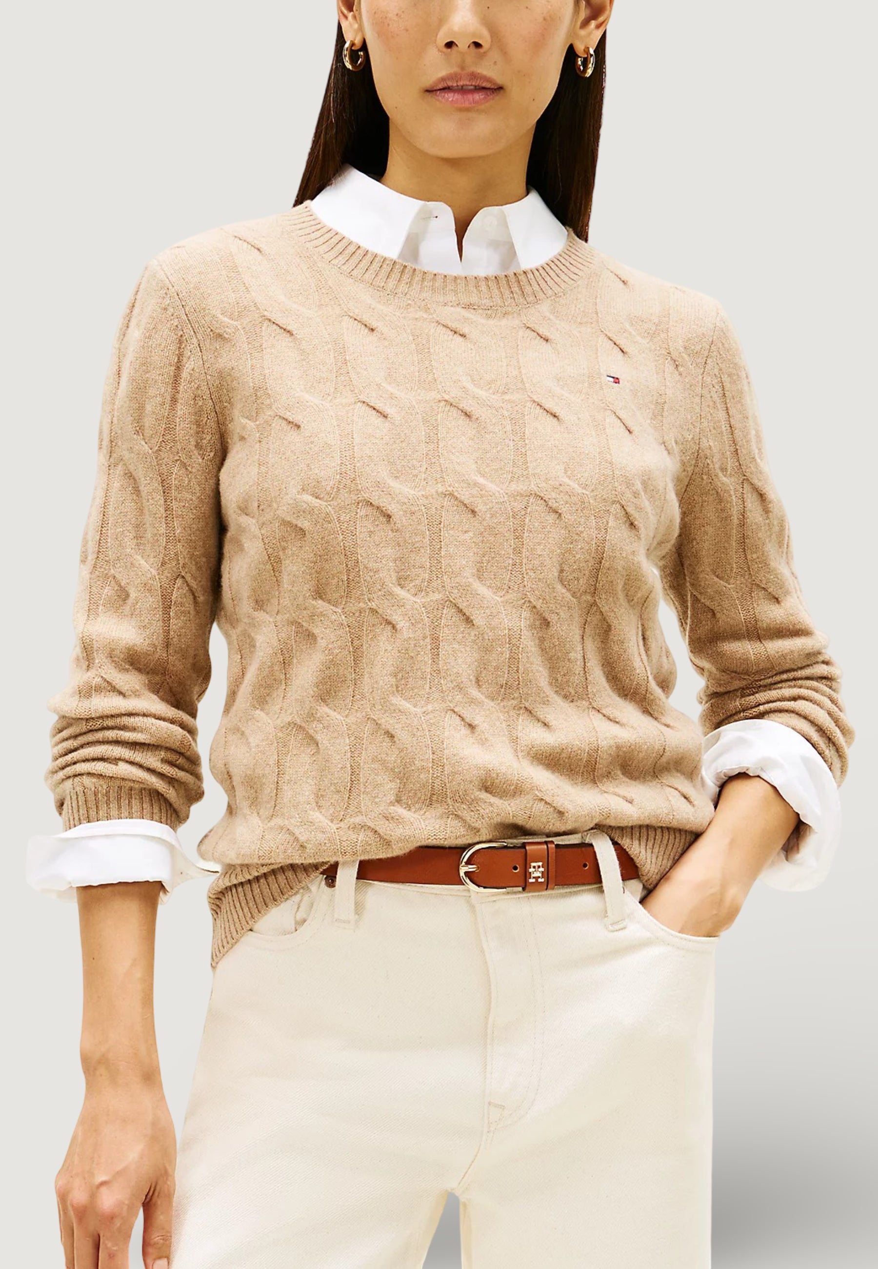Maglione Tommy Hilfiger SOFT WOOL CABLE C-NK