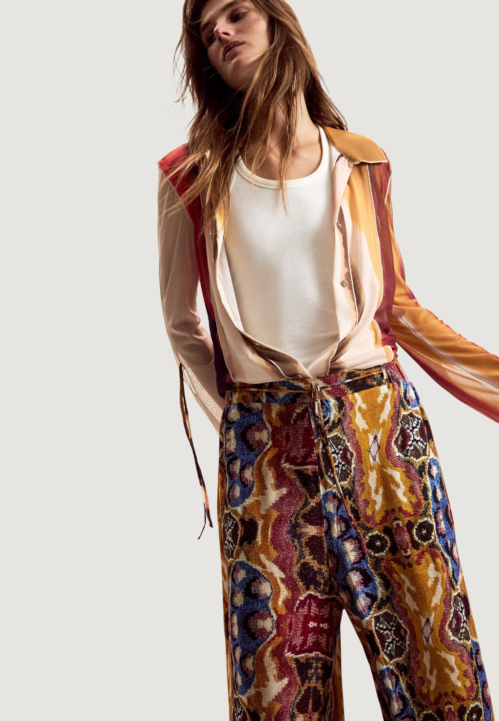 Pantaloni a palazzo Desigual PANT_BEATTLE PALAZZ