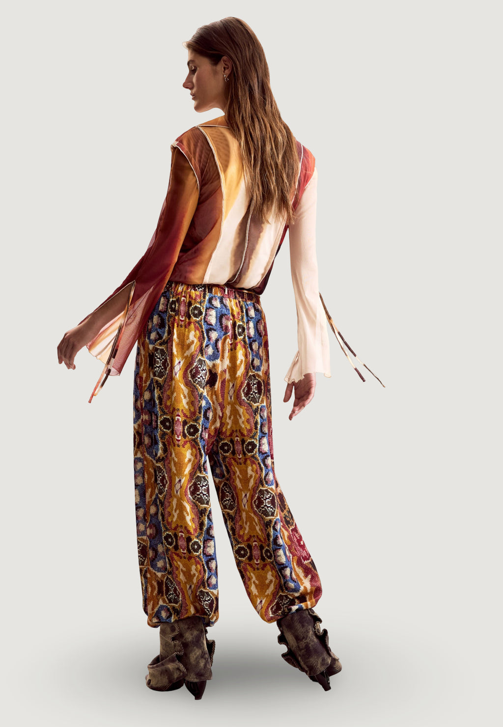 Pantaloni a palazzo Desigual PANT_BEATTLE PALAZZ