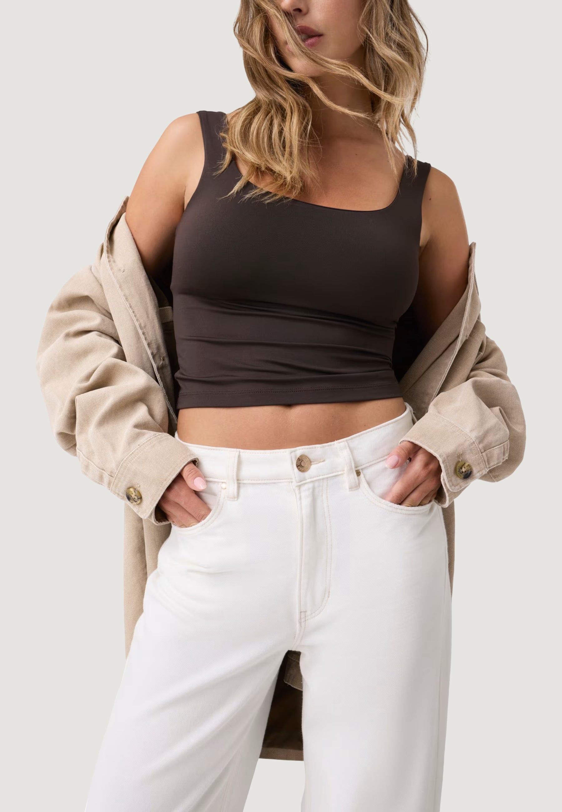 Pantaloni a palazzo Guess WIDE LEG ANKLE