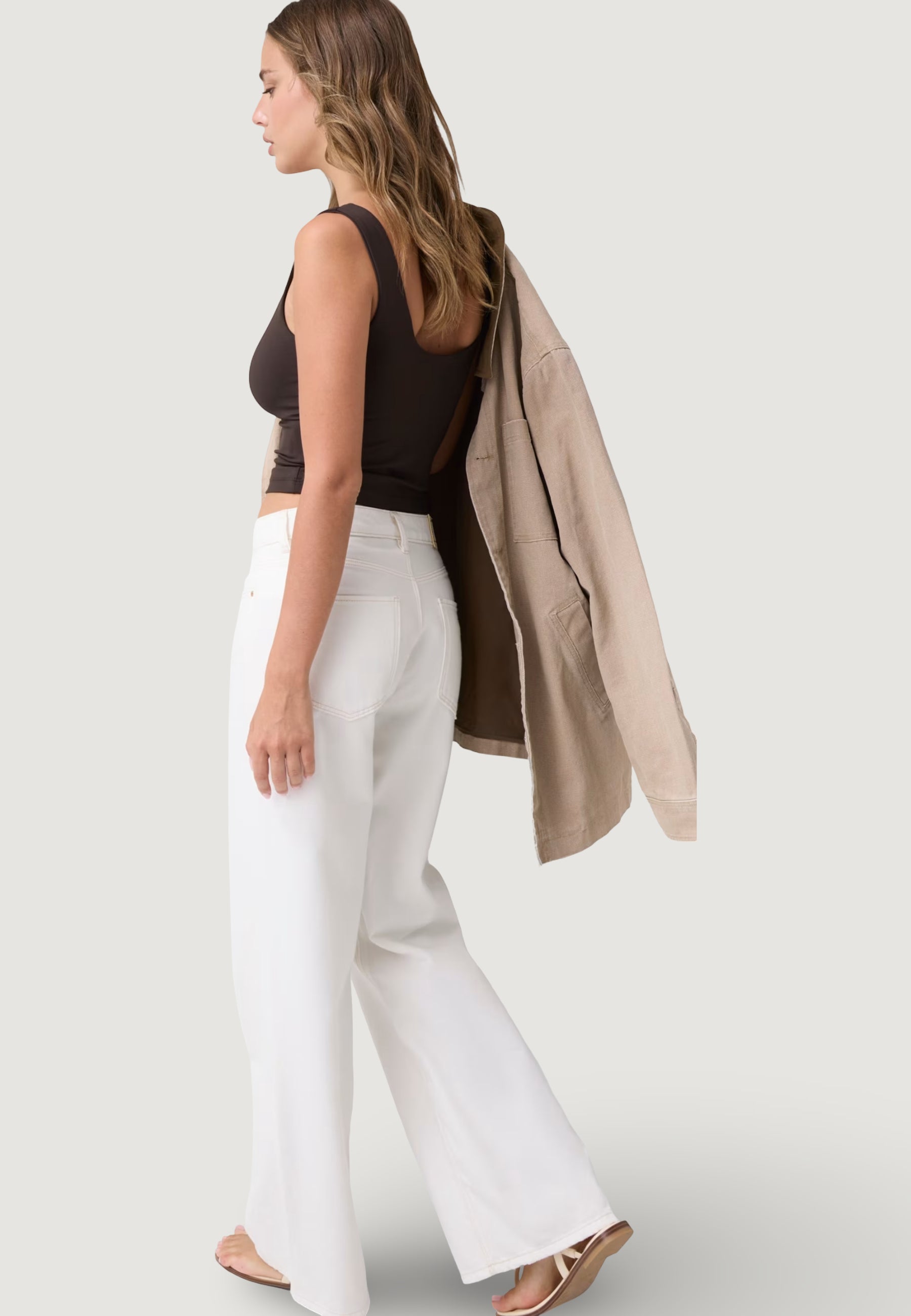 Pantaloni a palazzo Guess WIDE LEG ANKLE