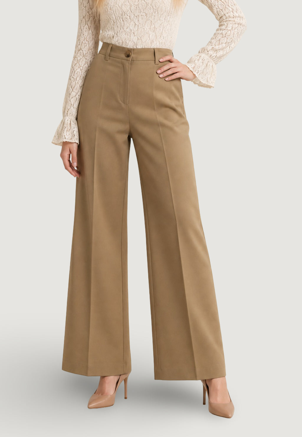 High waist trousers I am Pantaloni Cotone Vita Alta