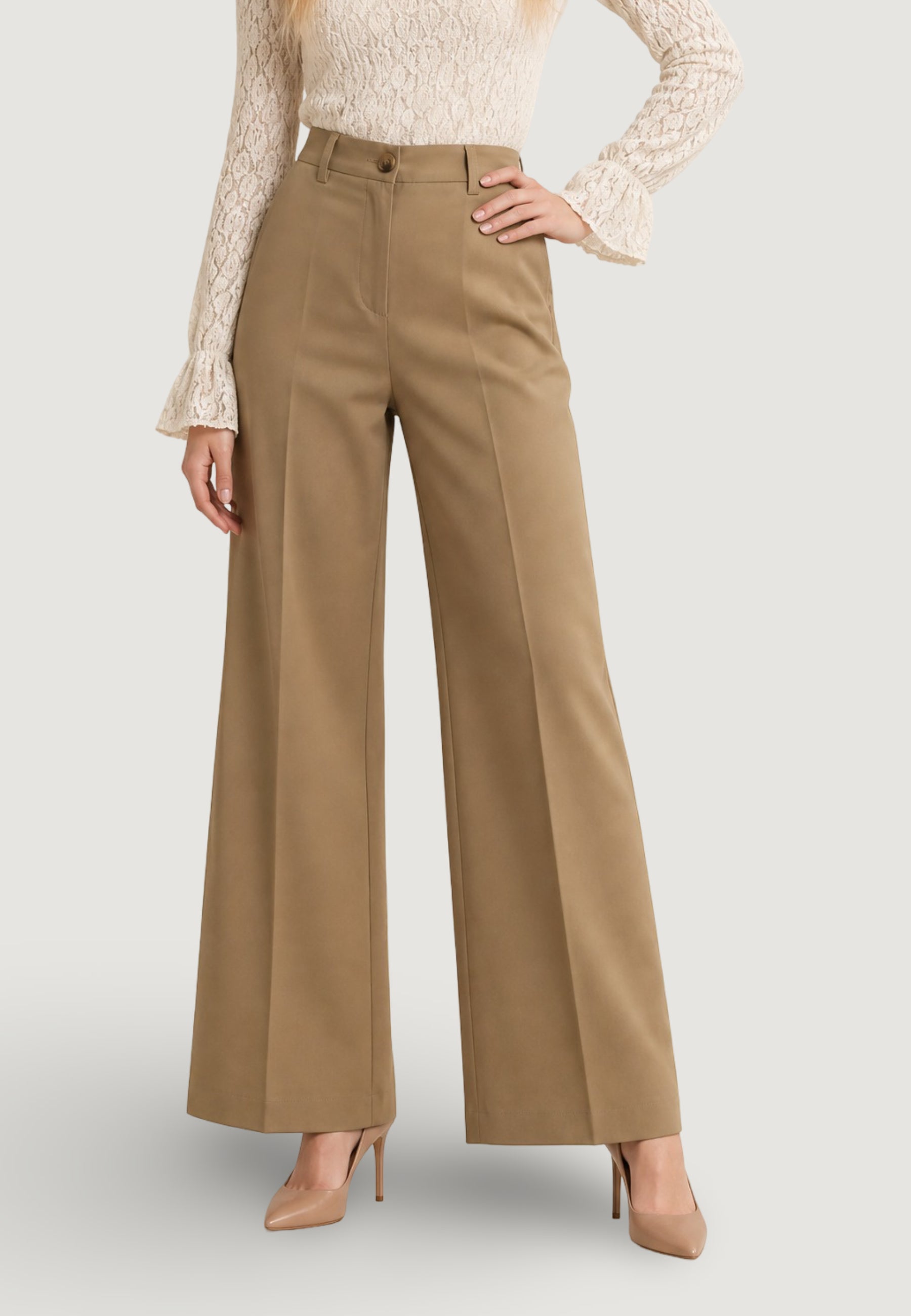 High waist trousers I am Pantaloni Cotone Vita Alta