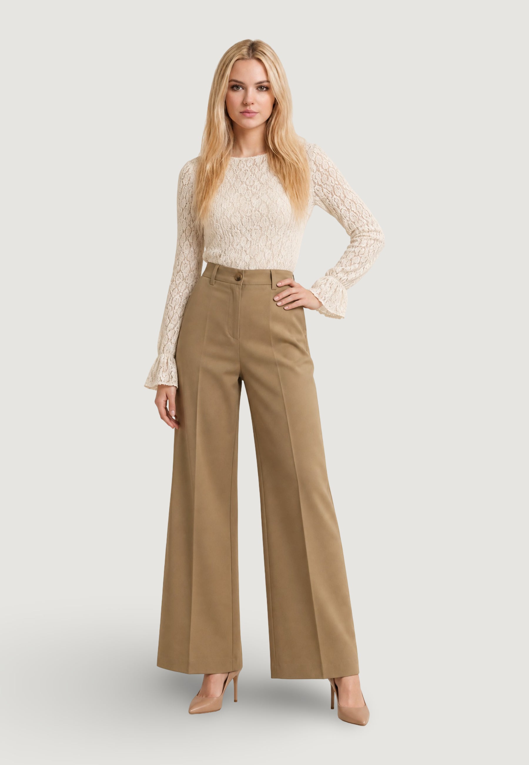 High waist trousers I am Pantaloni Cotone Vita Alta