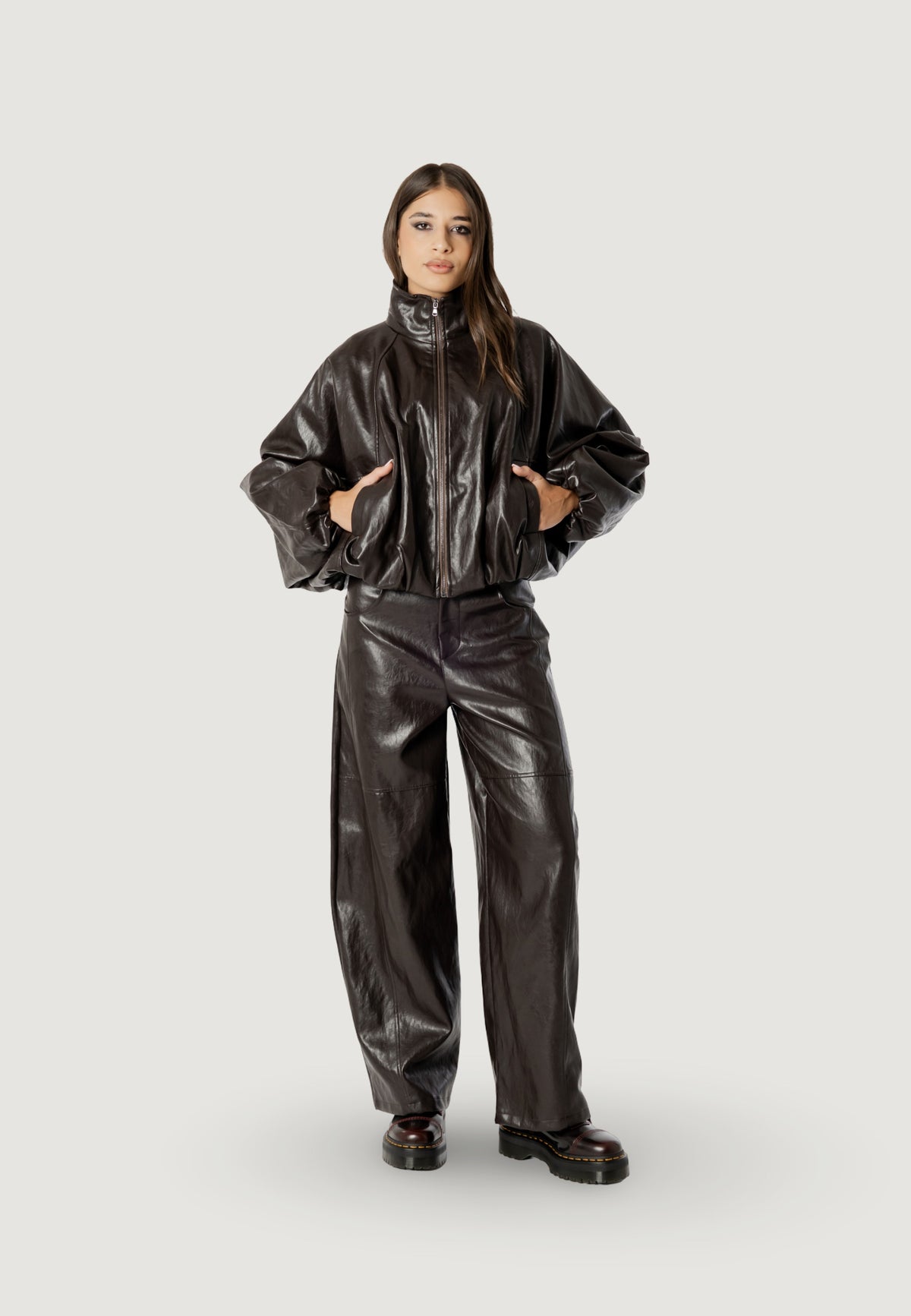 Pantaloni a palazzo I am LOREDANA FAUX LEATHER BARREL