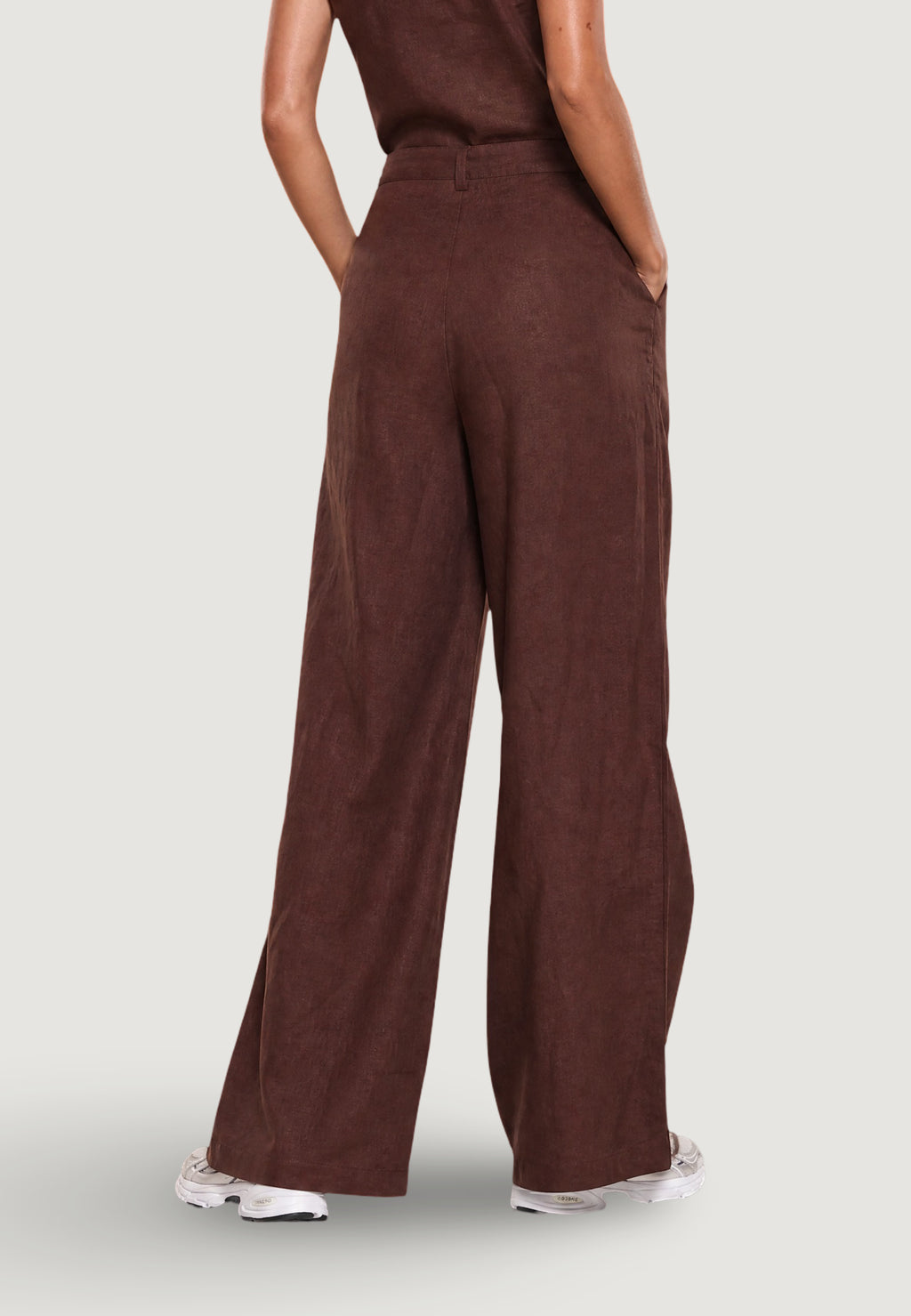 Pantaloni a palazzo I am Pantaloni Lino Gamba Ampia