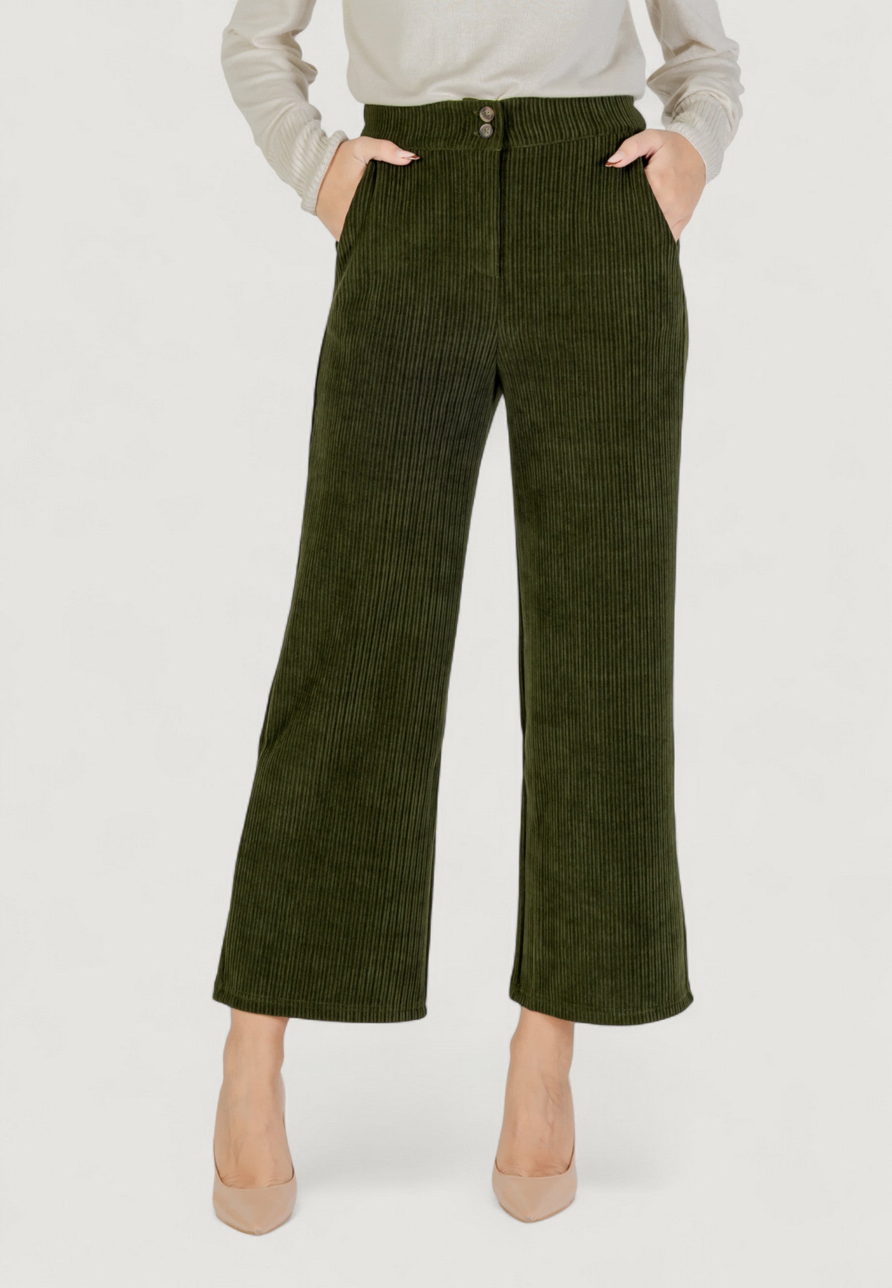 High waist trousers ICHI IHKATE CORDUROY PA2