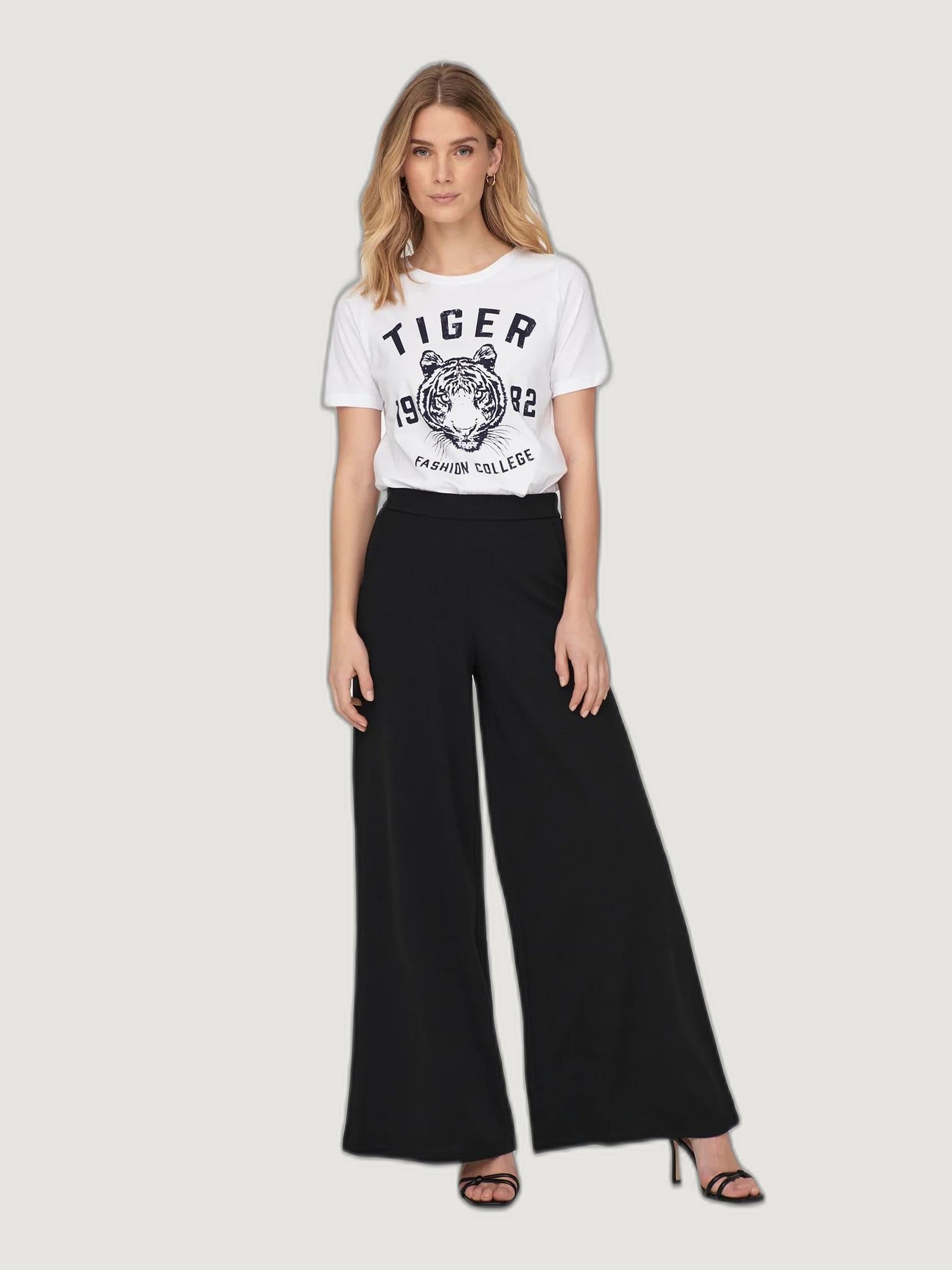 Pantaloni a palazzo Jacqueline de Yong JDYTANJA LIFE WIDE FLOWY PANT JRS NOOS