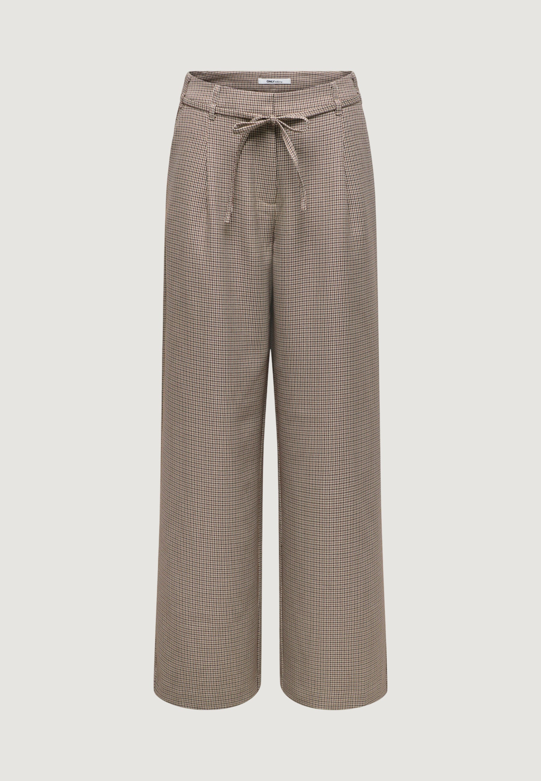 Pantaloni a palazzo Only ONLMIRIA HW CHECK BELT WIDE PANT CC TLR