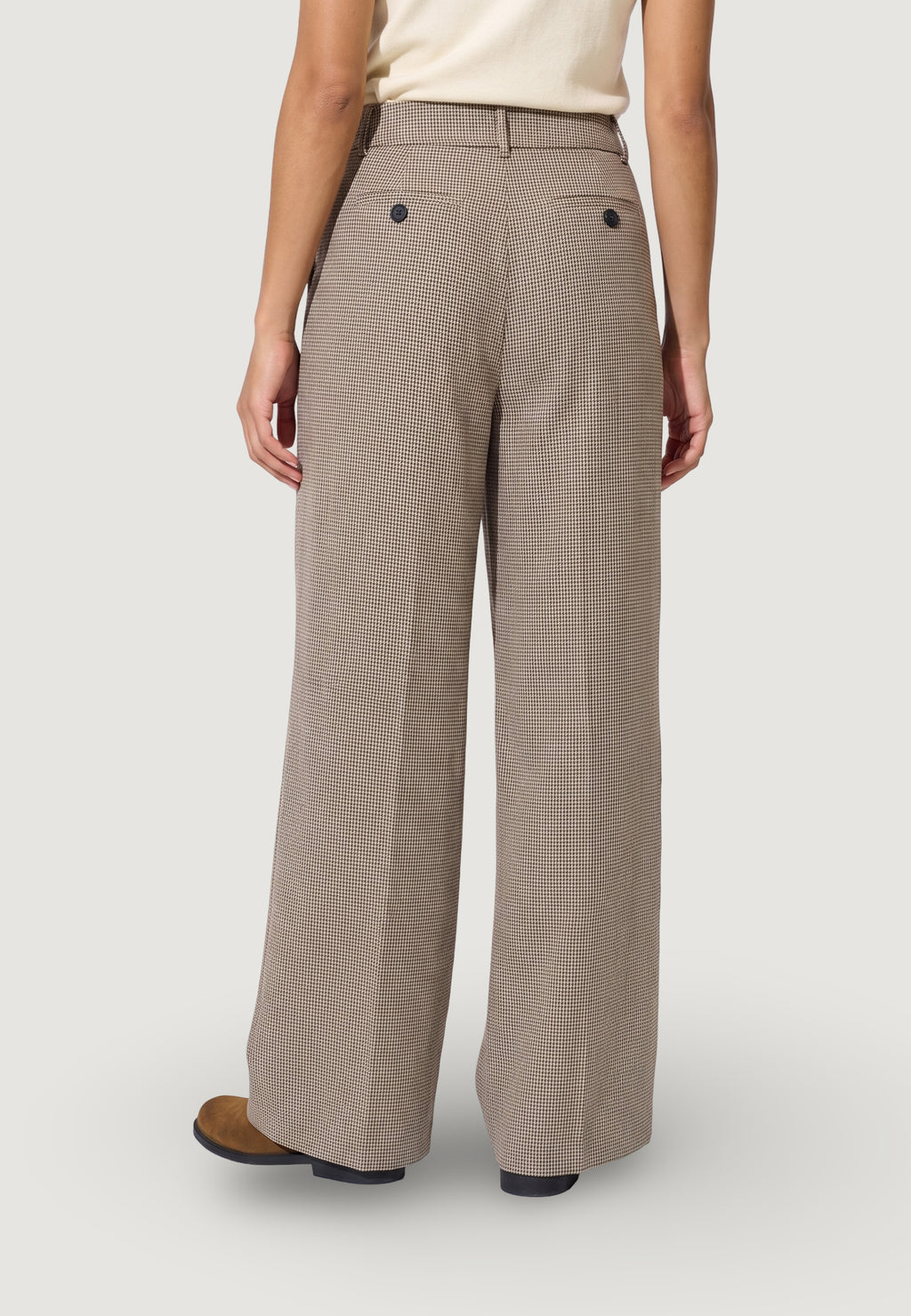 Pantaloni a palazzo Only ONLMIRIA HW CHECK BELT WIDE PANT CC TLR