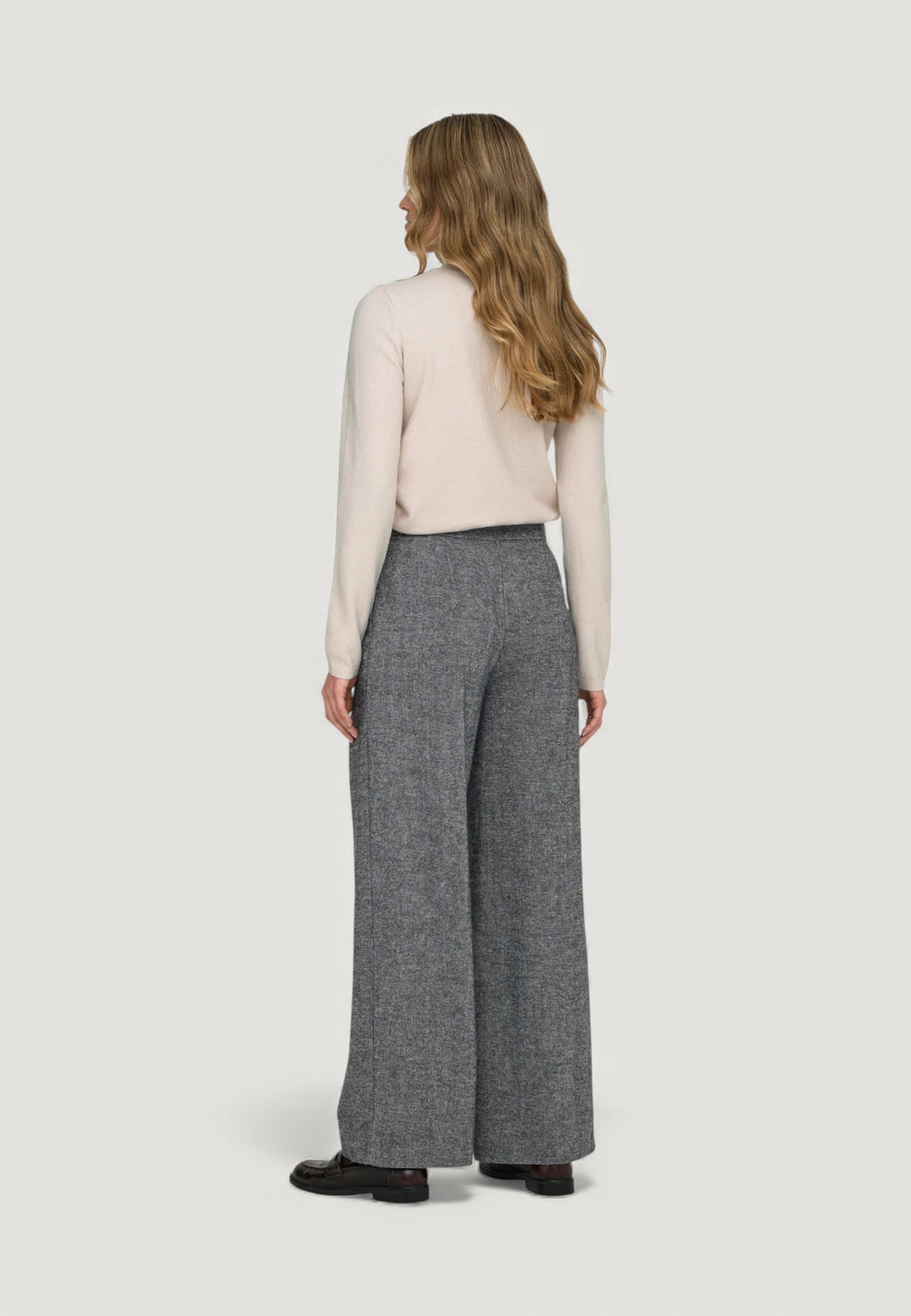 Pantaloni a palazzo Only Onlbekka Life Hw Wide Wool Look Pant Tlr