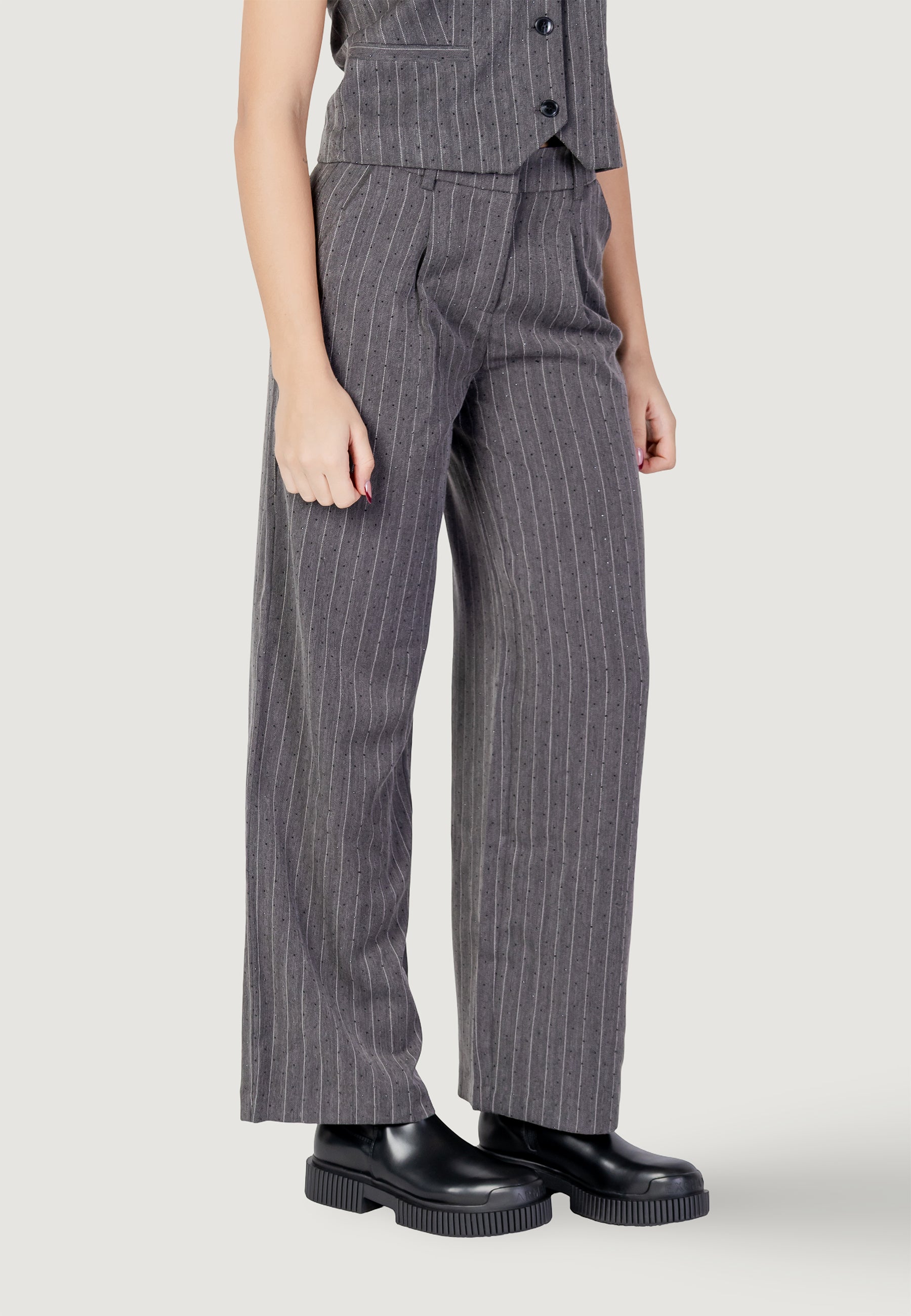 High waist trousers Only Onlsiga Life Hw Hb Rhine Wide Pant Tlr