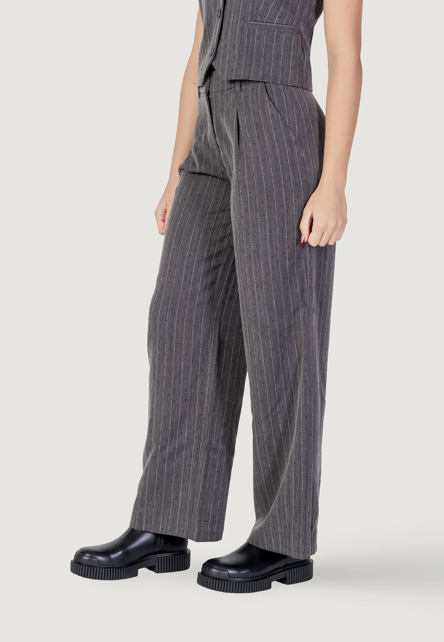 High waist trousers Only Onlsiga Life Hw Hb Rhine Wide Pant Tlr