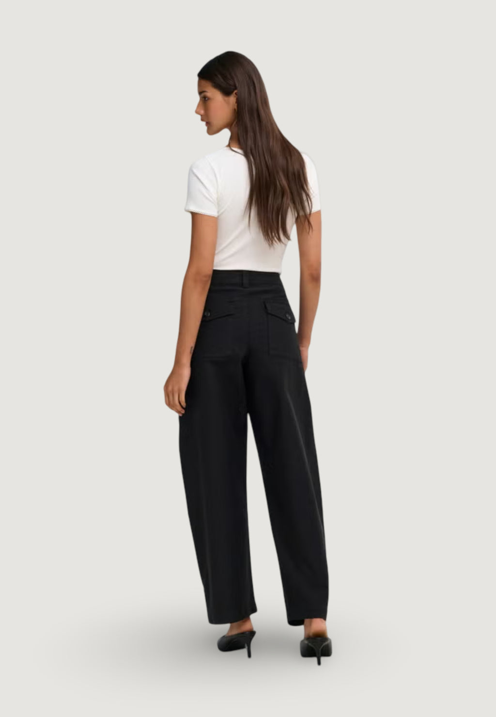 Pantaloni a palazzo Only ONLCLAIR MW BARREL PANT PNT NOOS