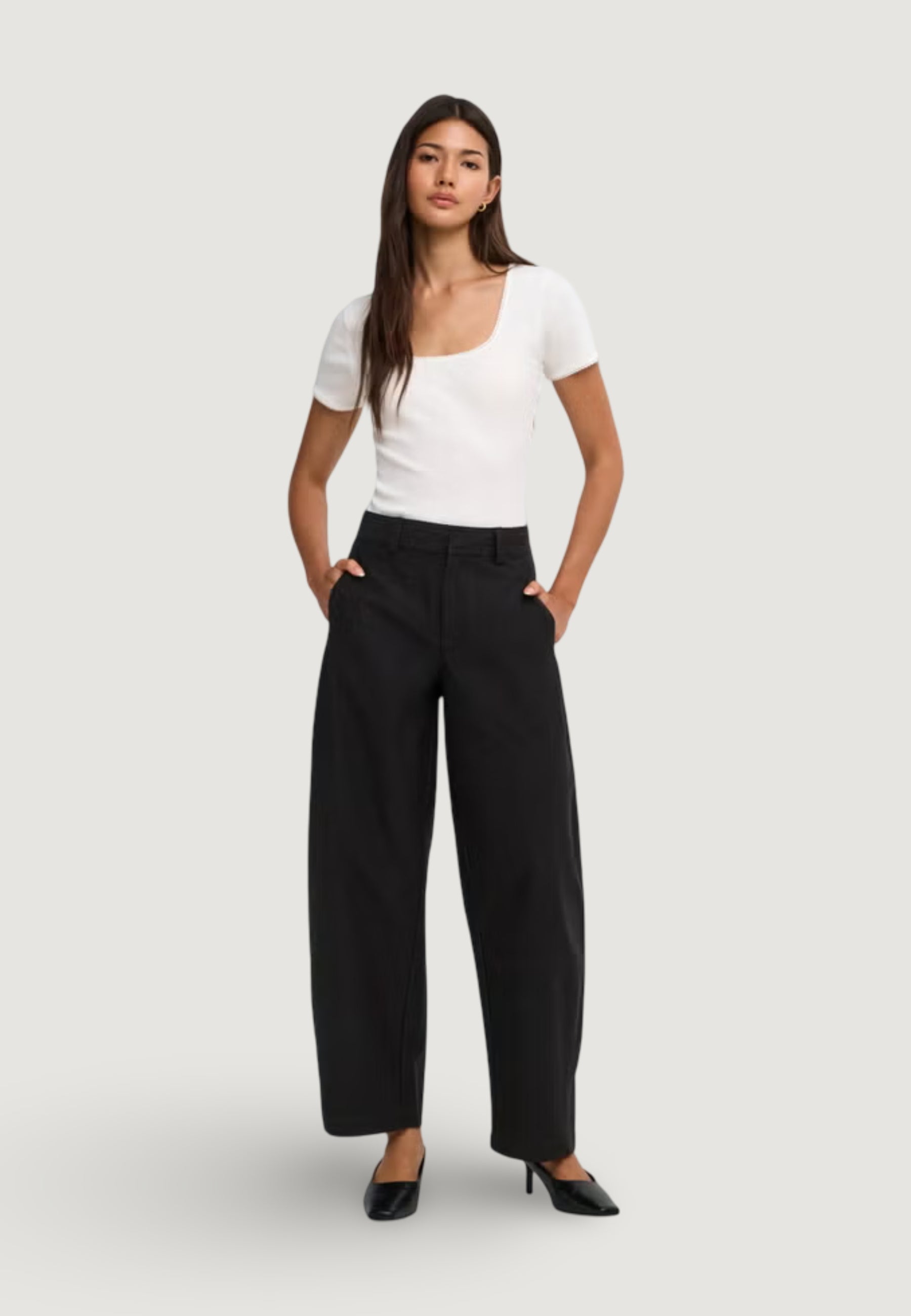 Pantaloni a palazzo Only ONLCLAIR MW BARREL PANT PNT NOOS