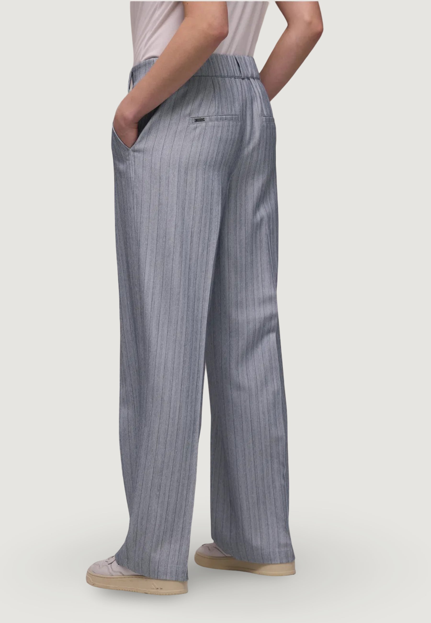 Pantaloni a palazzo Street One Straight Leg Herringbone