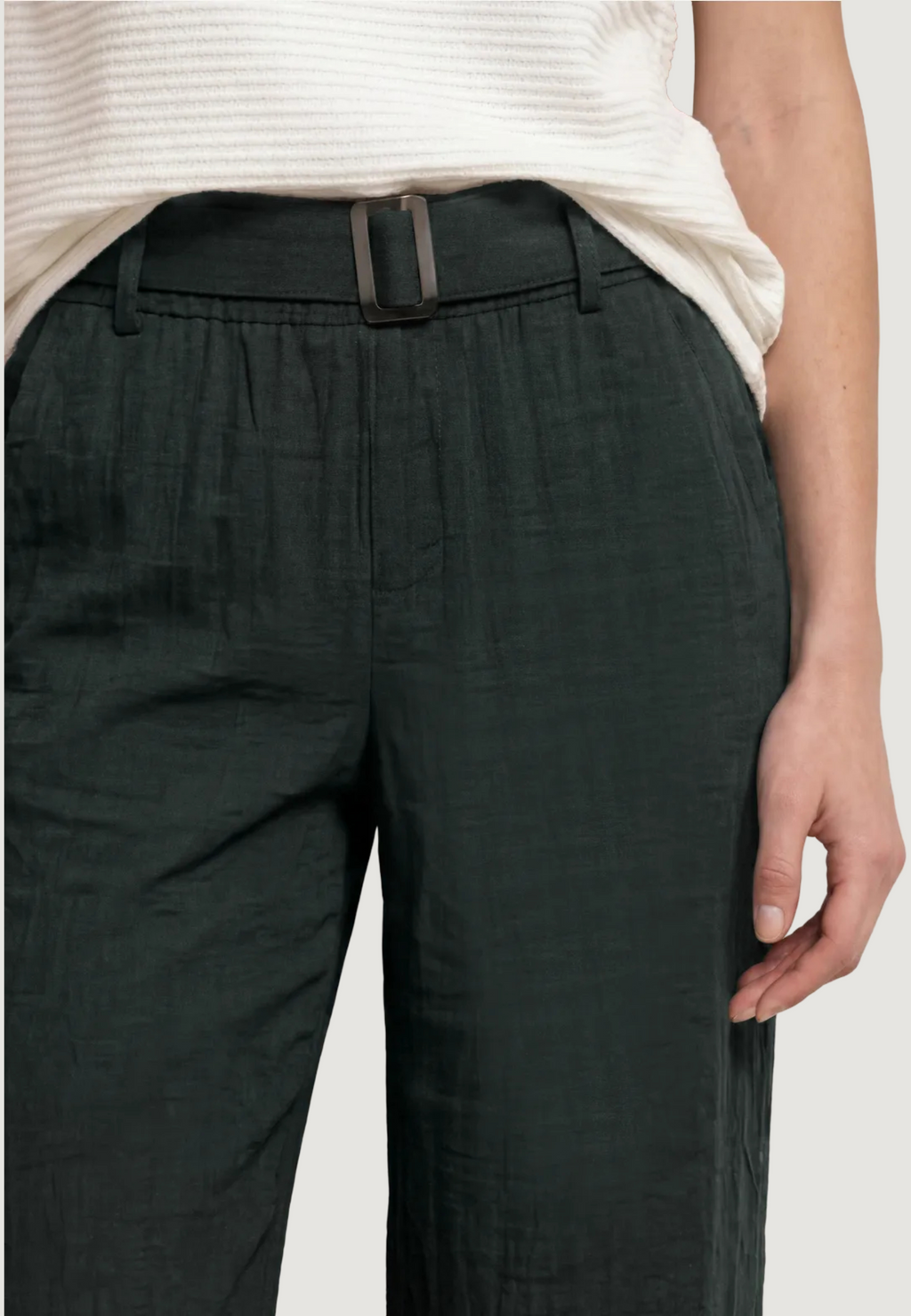 High waist trousers Street One Wide Leg Belt Horn Buckle Solid HW