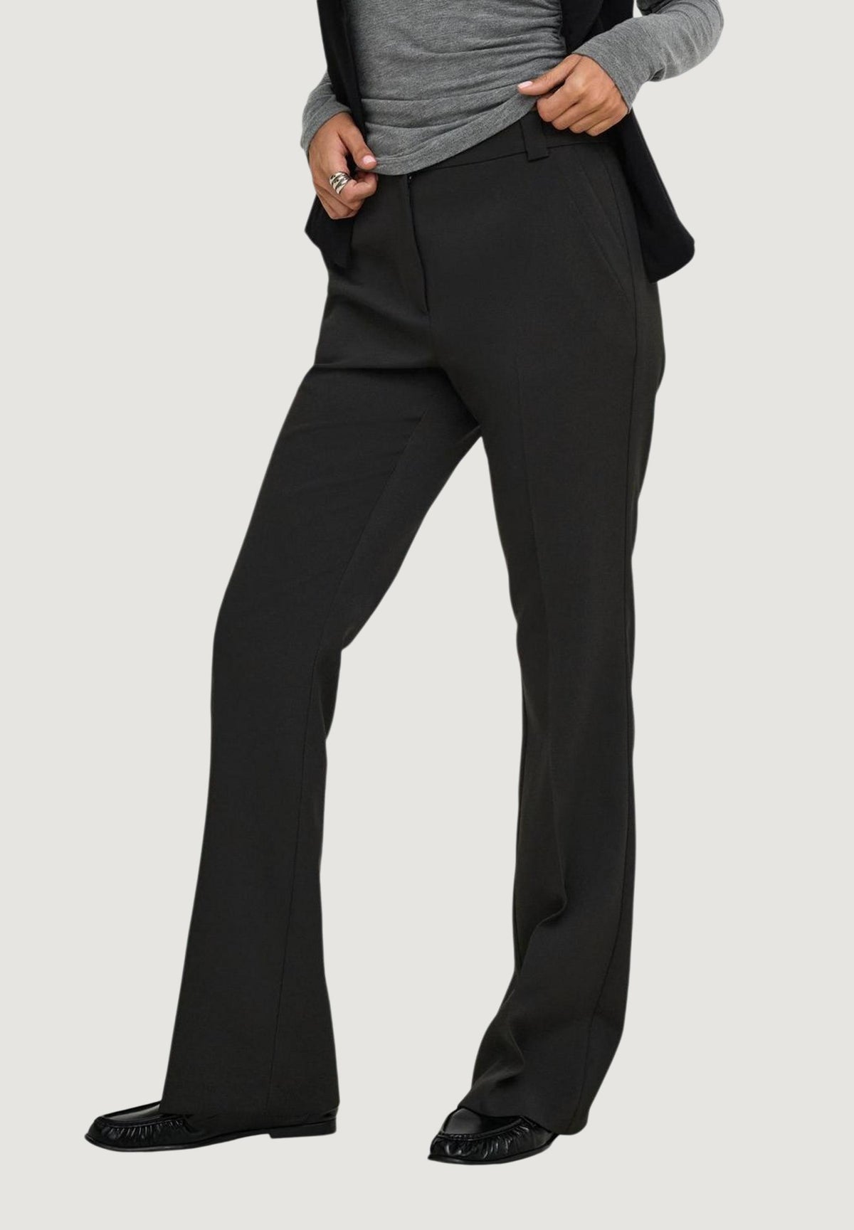 Pantaloni a sigaretta Only ONLASTRID HW FLARED PANT CC TLR