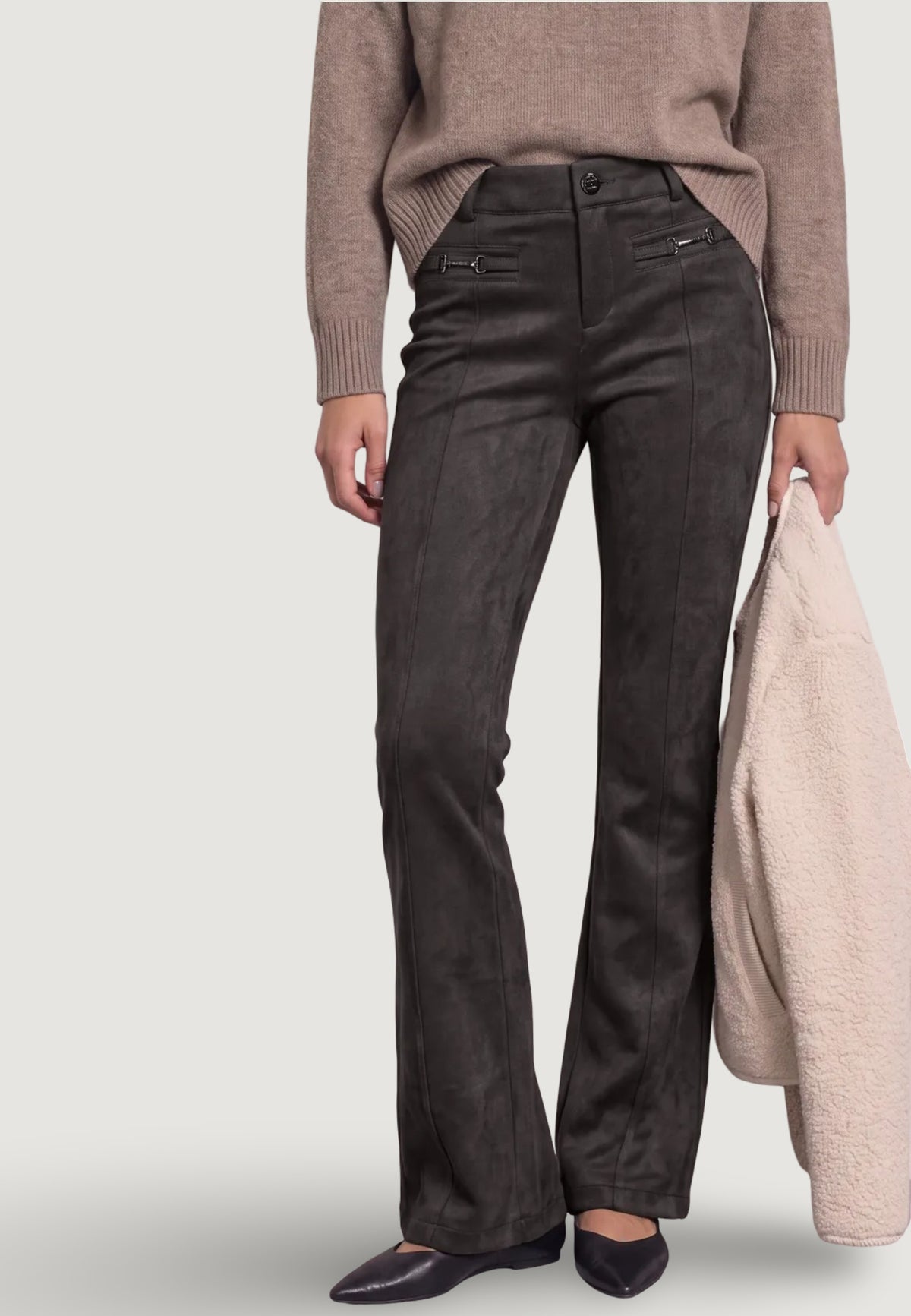 Pantaloni a sigaretta Street One Style_Blaire Bootcut Velour