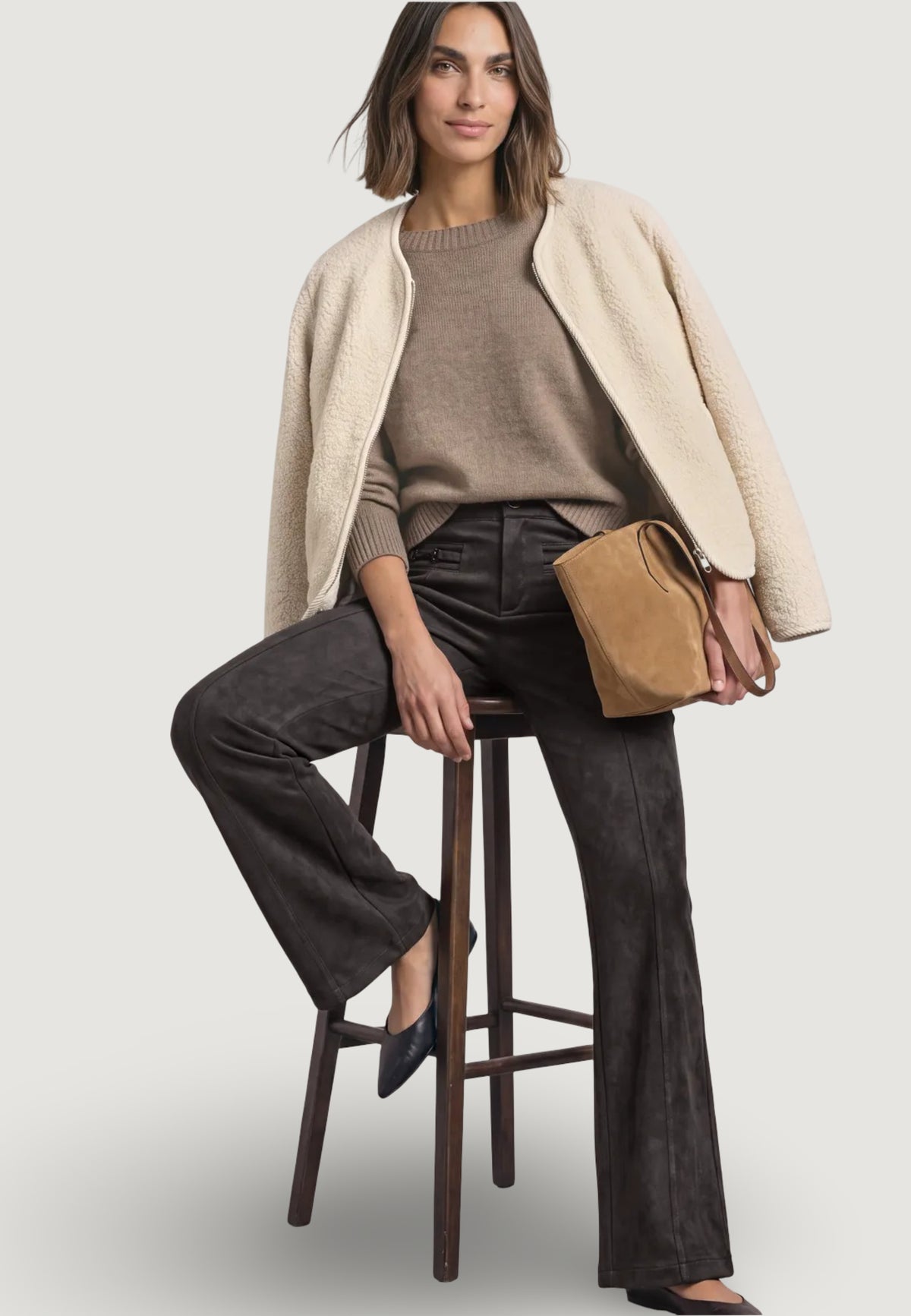 Pantaloni a sigaretta Street One Style_Blaire Bootcut Velour