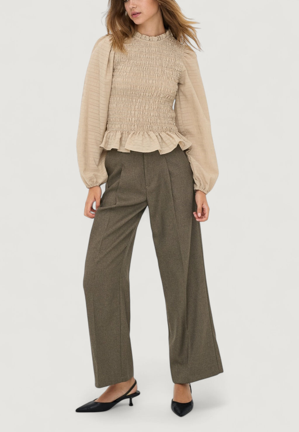 Bootcut trousers Jacqueline de Yong Jdyhayes Hw Belt Pant Tlr