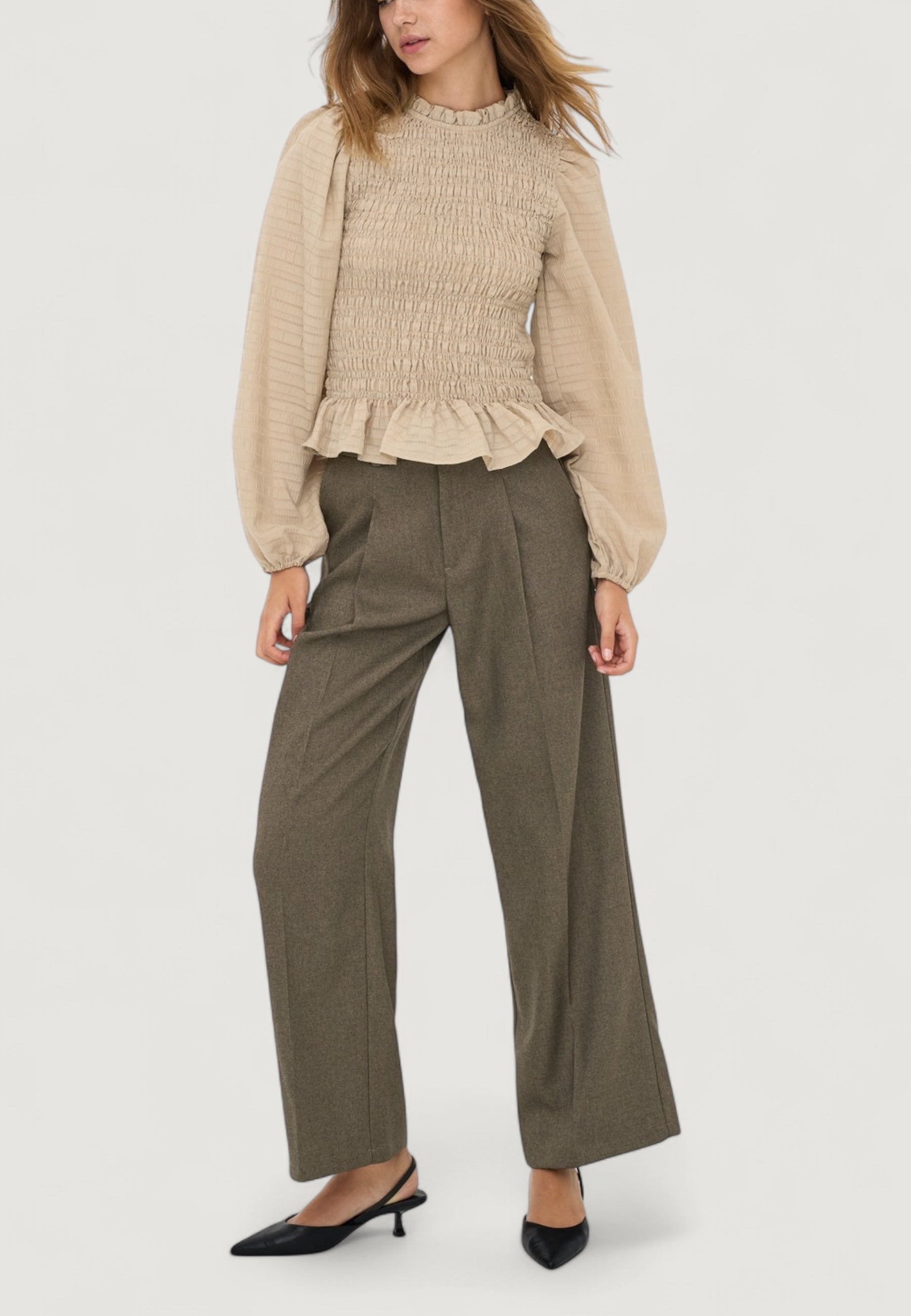 Bootcut trousers Jacqueline de Yong Jdyhayes Hw Belt Pant Tlr
