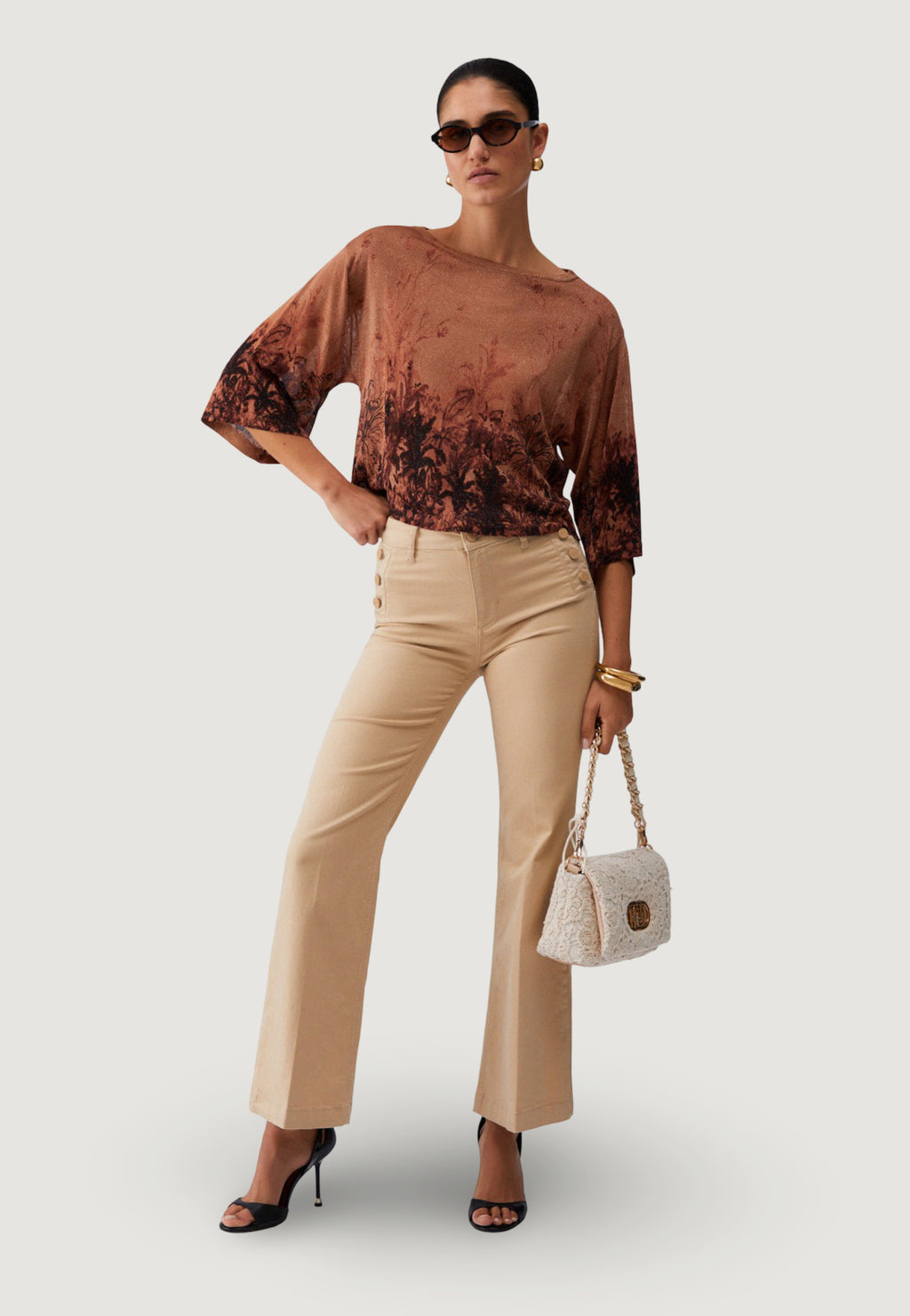 Pantaloni bootcut Liu-Jo B.UP FLARE JEWEL H.W.