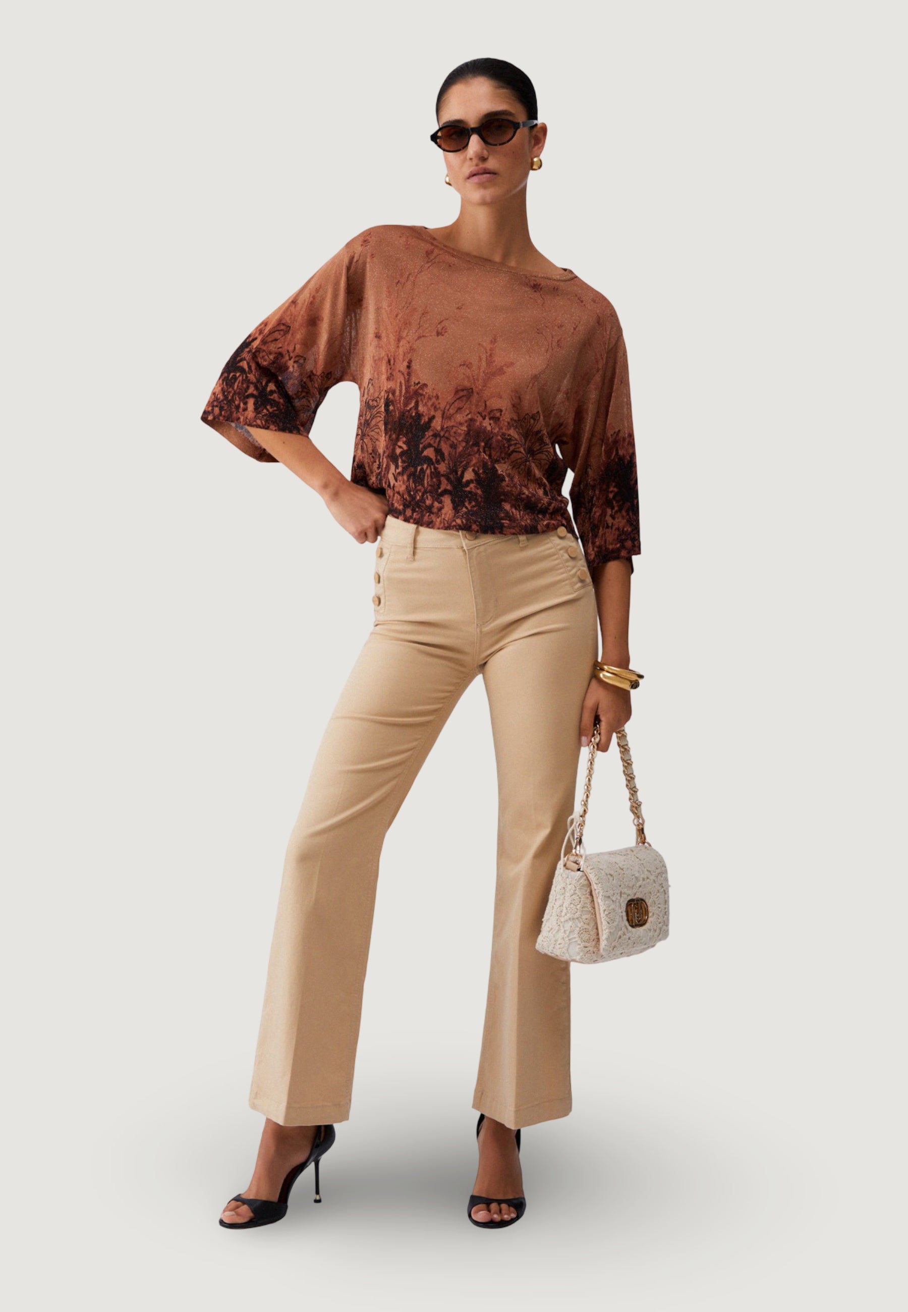 Pantaloni bootcut Liu-Jo B.UP FLARE JEWEL H.W.