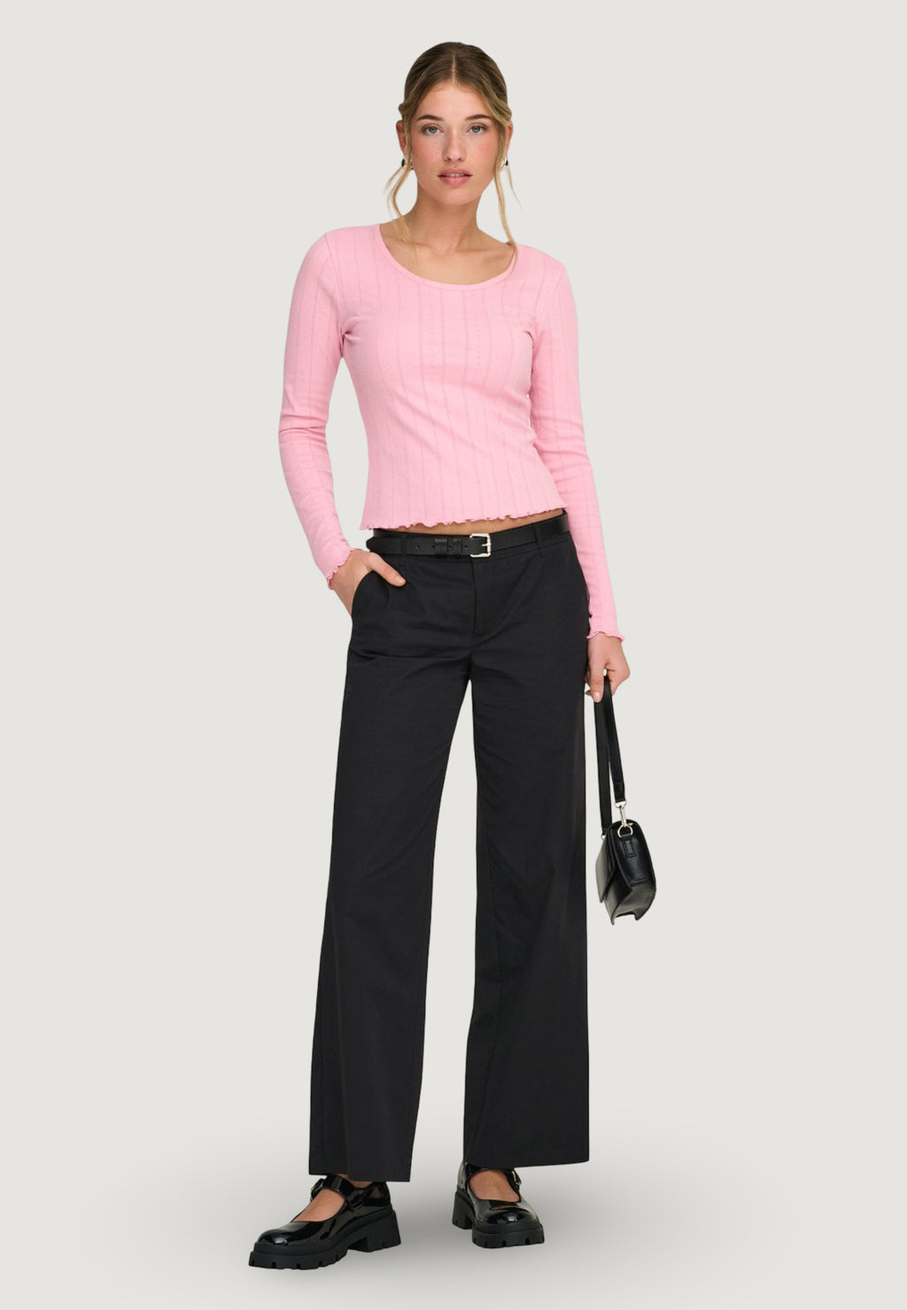 Bootcut trousers Only Onltanny Lw Wide Chino Cc Pnt
