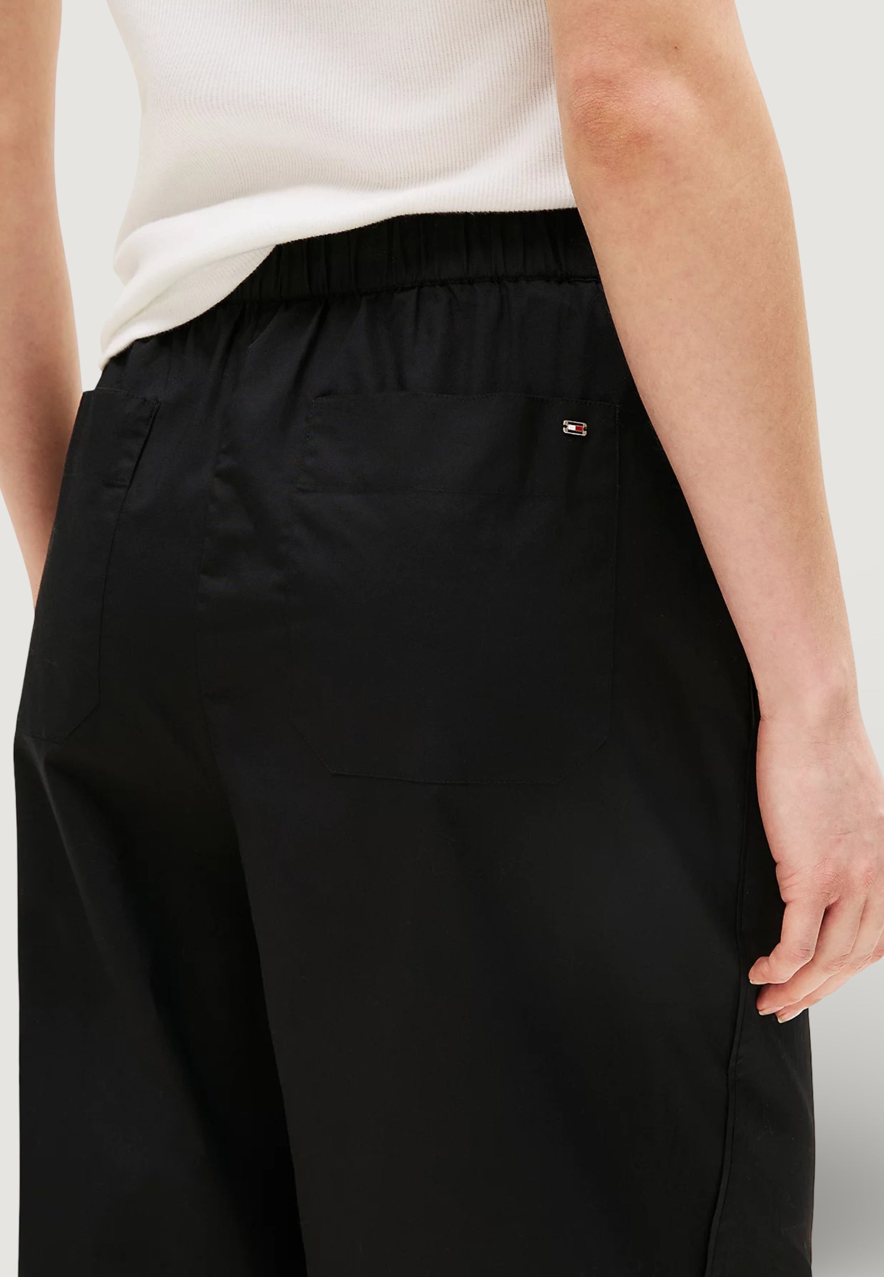 Pantaloni bootcut Tommy Hilfiger POPLIN WIDE LEG PANT