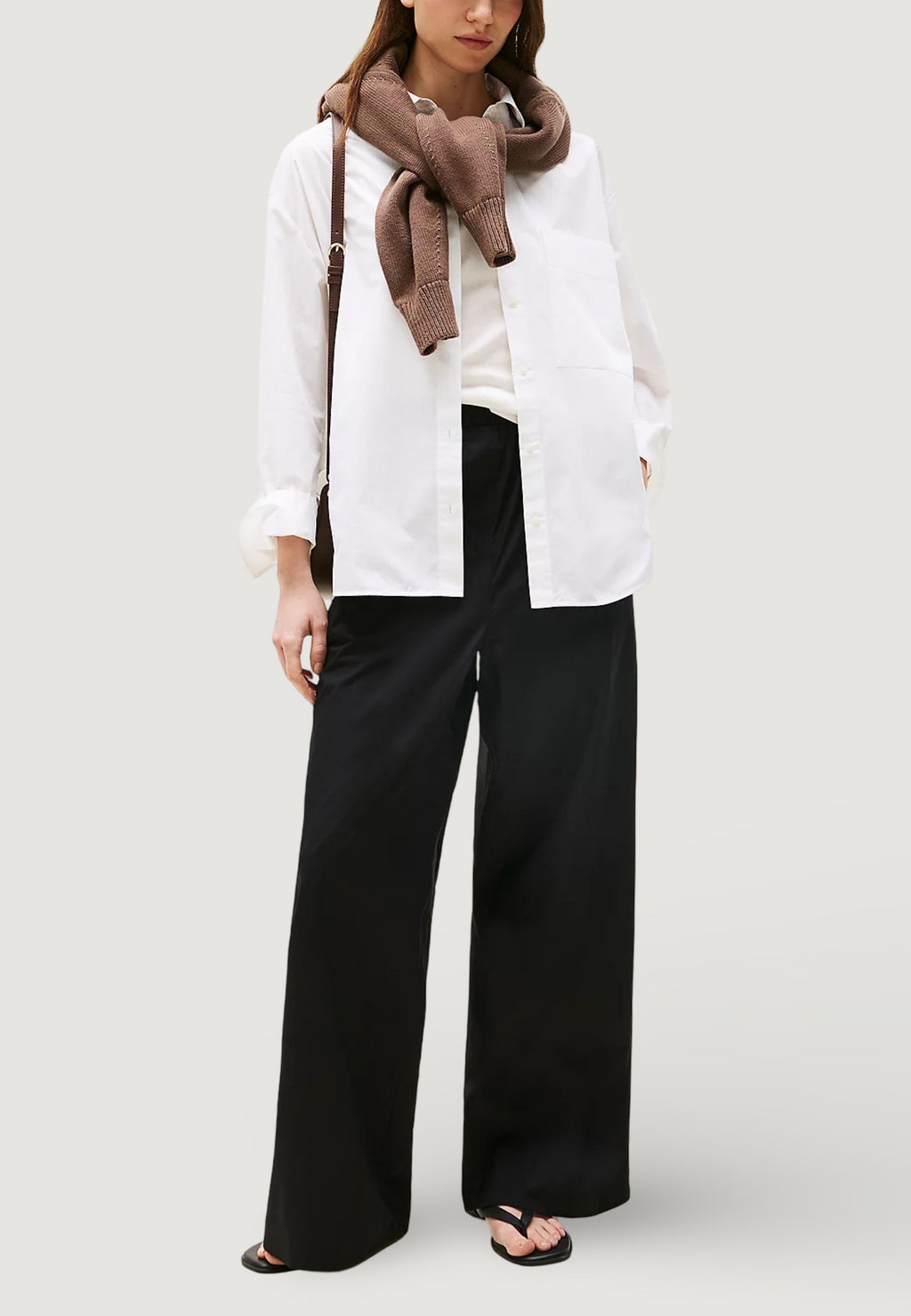 Pantaloni bootcut Tommy Hilfiger POPLIN WIDE LEG PANT