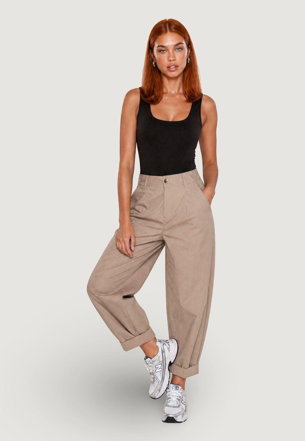 Cropped trousers I am Pantaloni Cotone Risvolto