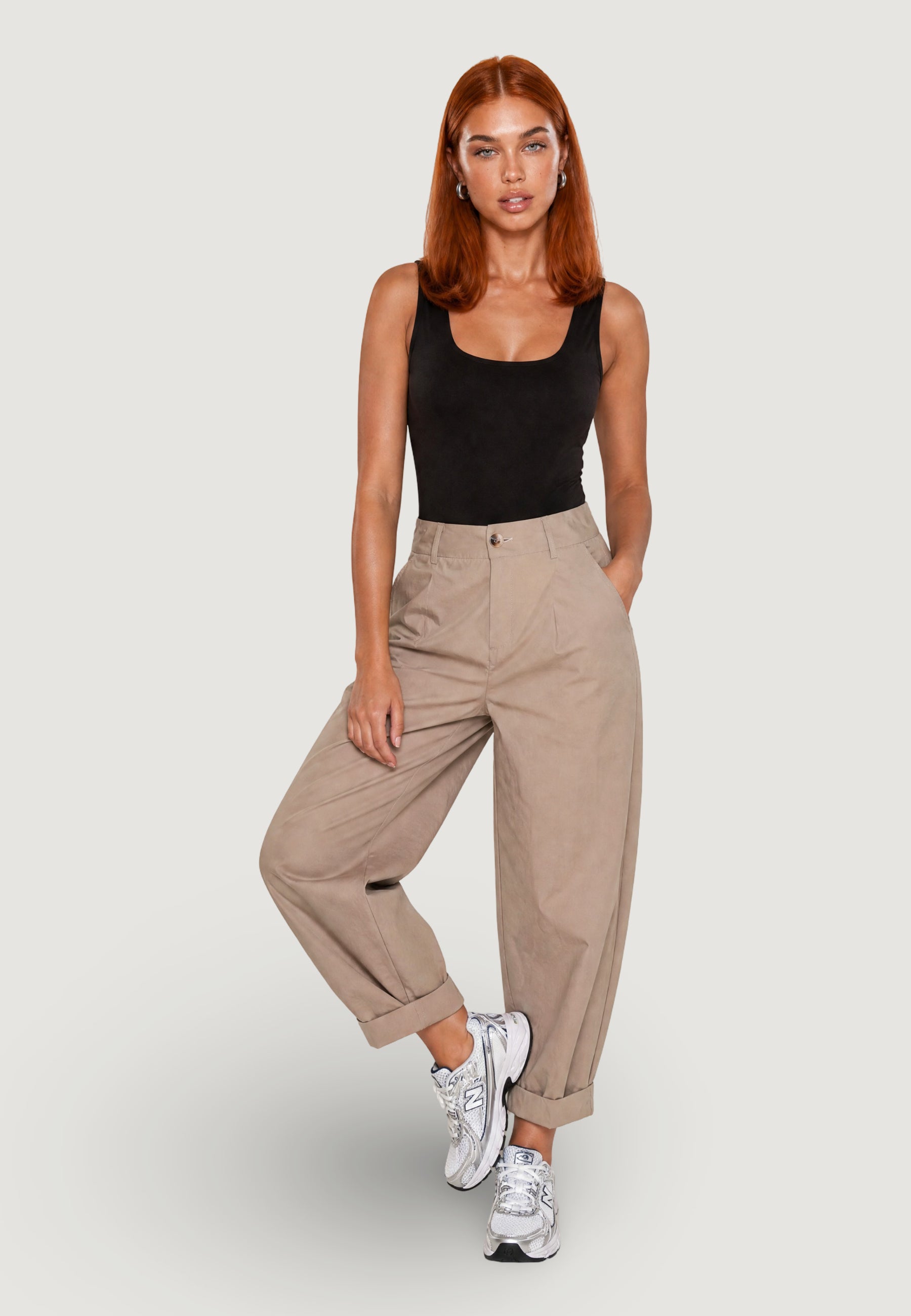 Cropped trousers I am Pantaloni Cotone Risvolto