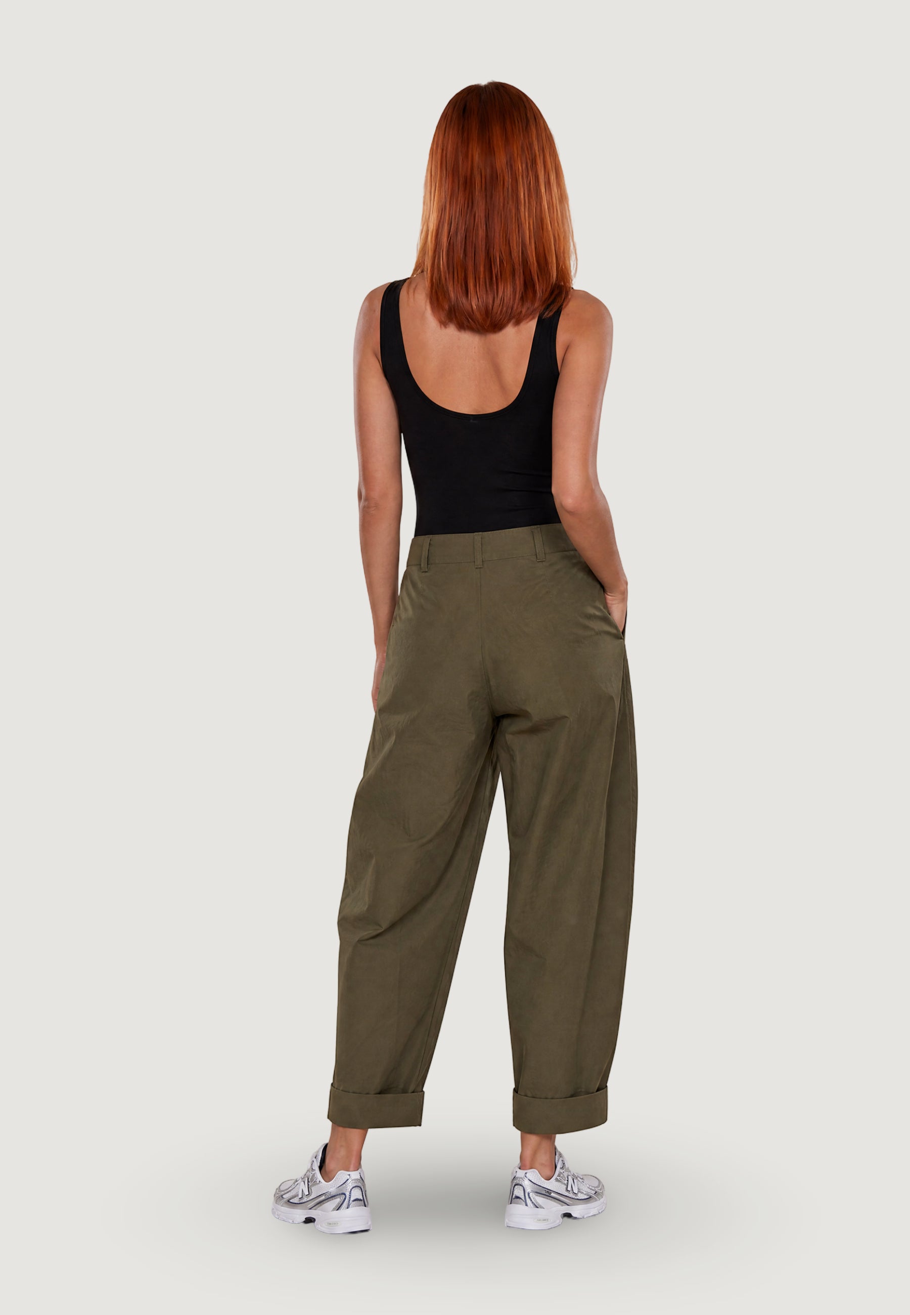 Pantaloni cropped I am Pantaloni Cotone Risvolto