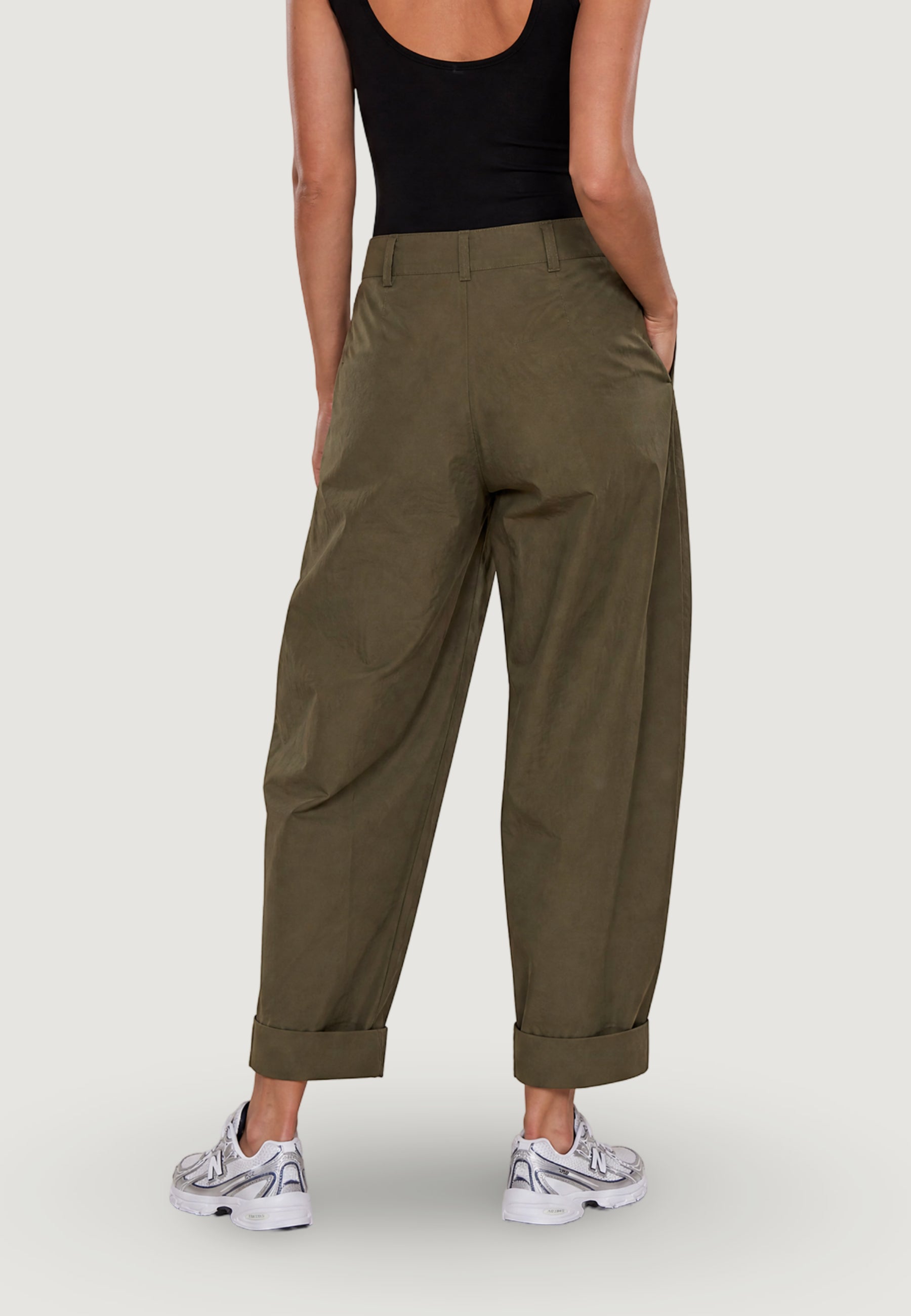 Pantaloni cropped I am Pantaloni Cotone Risvolto