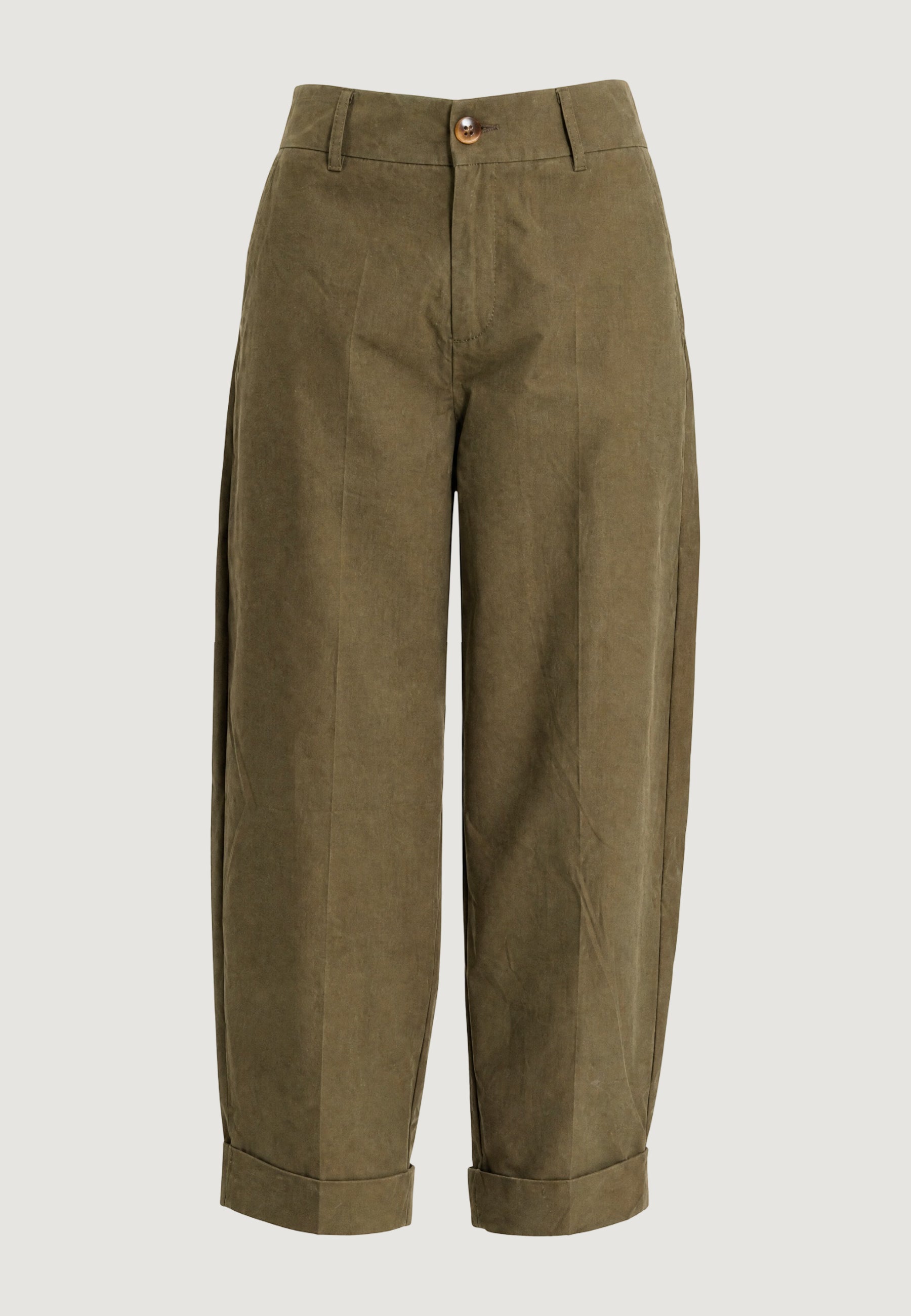 Pantaloni cropped I am Pantaloni Cotone Risvolto