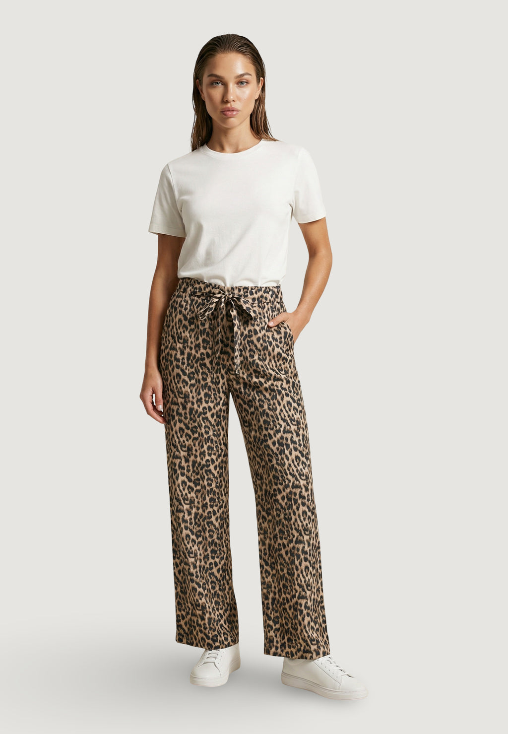 Pantaloni cropped Only ONLNOVA LIFE VIS CROP PALAZZO PANT WVN