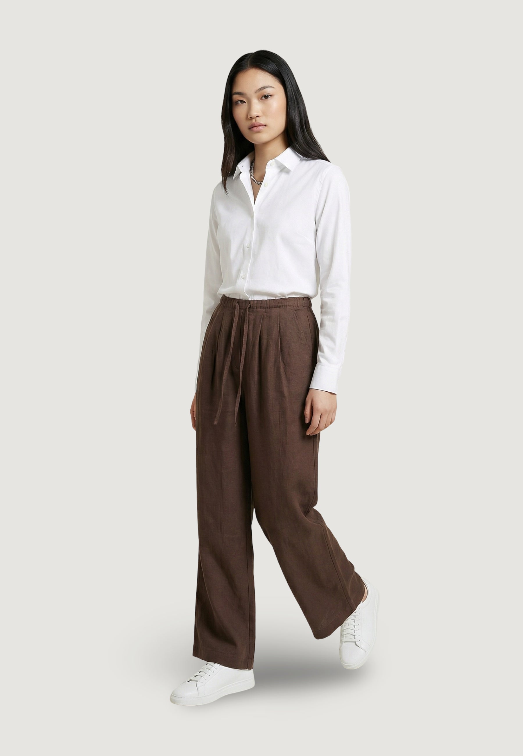 Regular trousers Only Onlita Mw Linen Look Wide Tlr