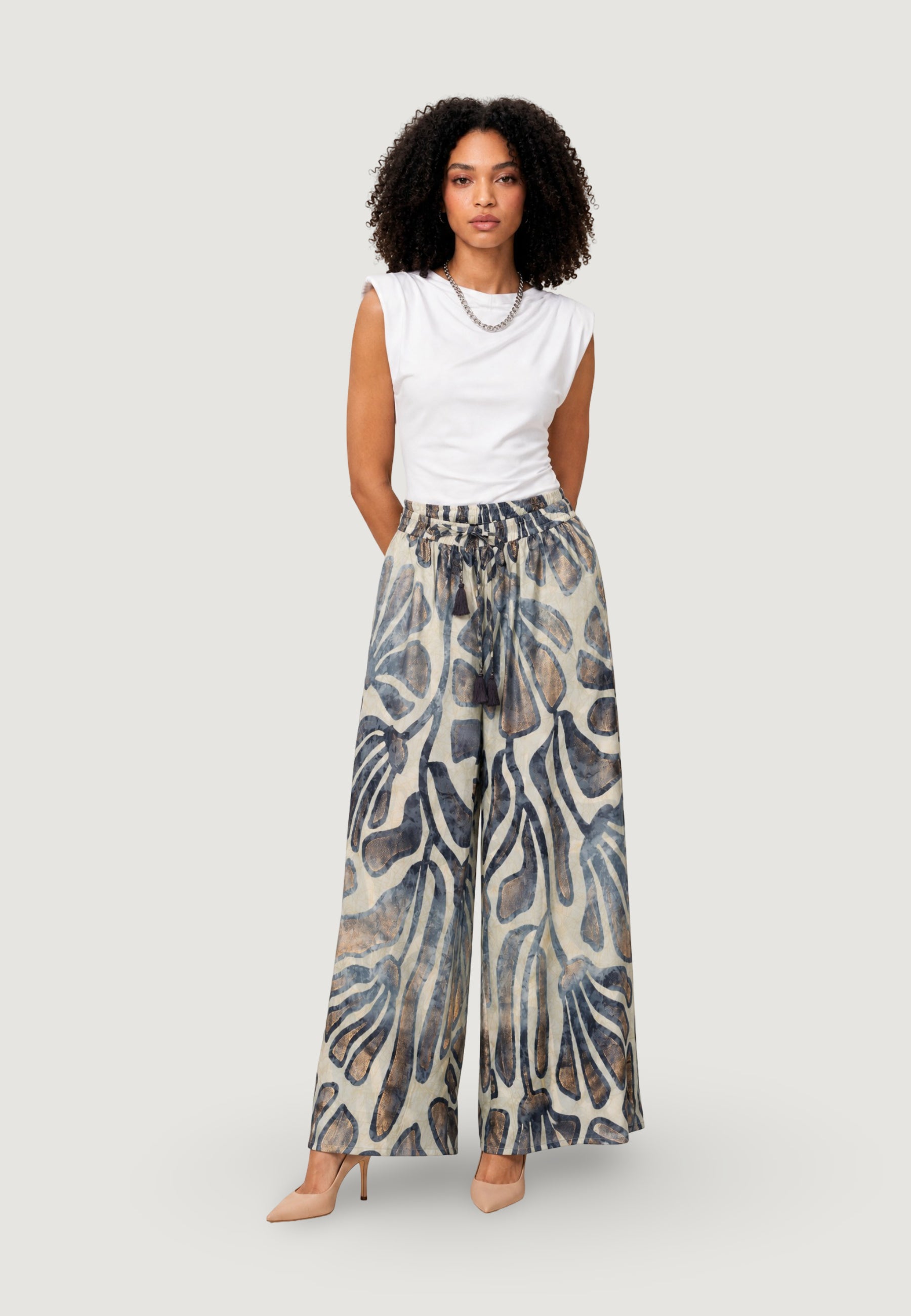 Pantaloni regular Ayfee PANTALONE AMPIO ELASTICO CON COULISSE