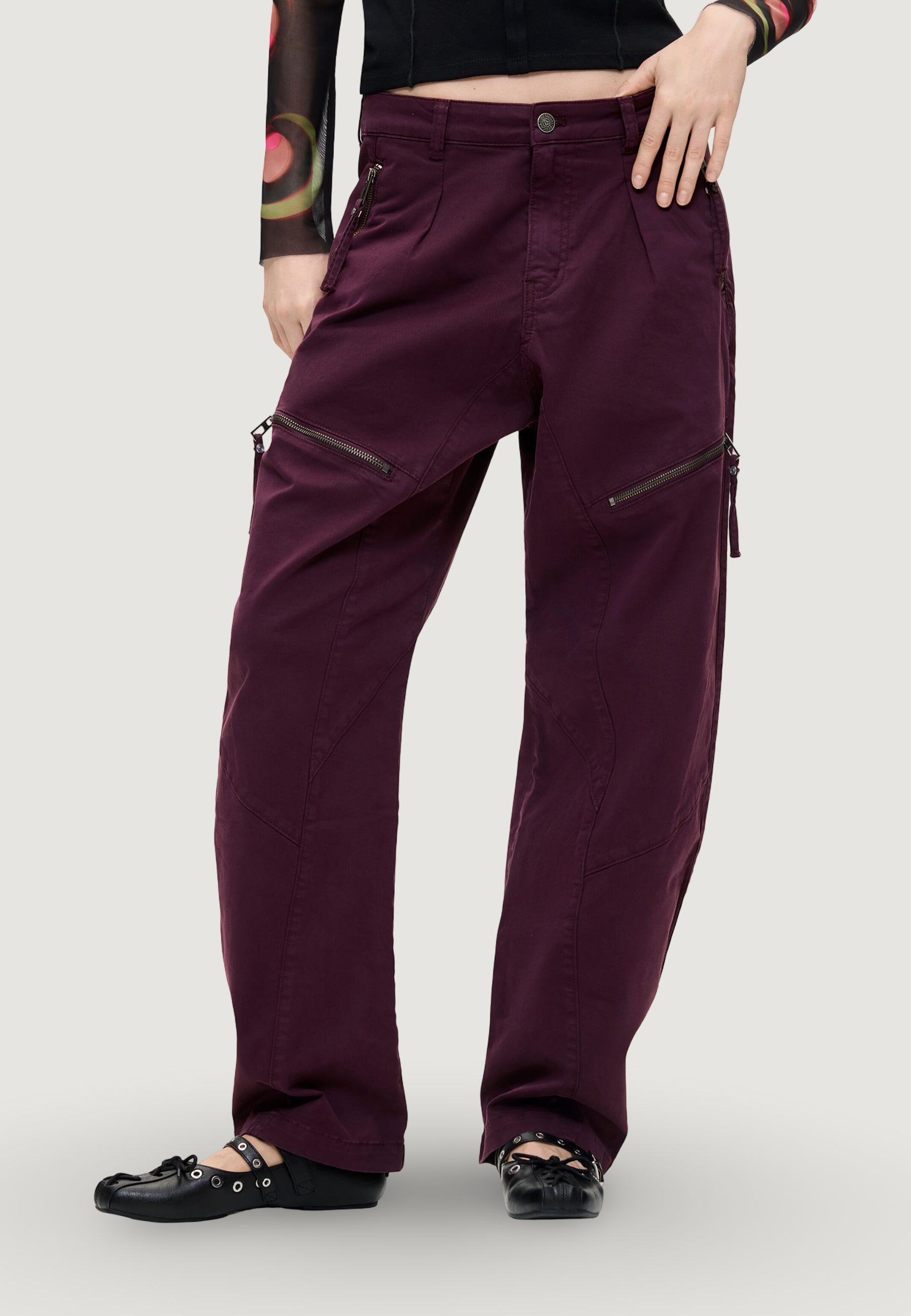 Pantaloni regular Desigual PANT_ZIPPERS