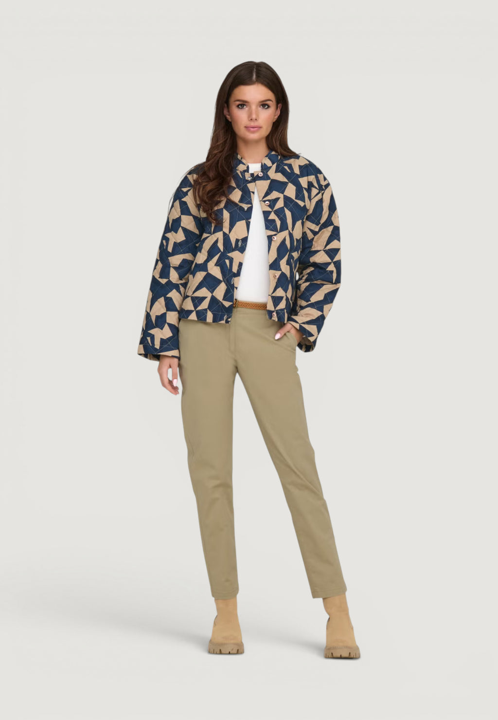 Pantaloni regular Jacqueline de Yong JDYCHICAGO MW BELT CHINO PANTS WVN NOOS